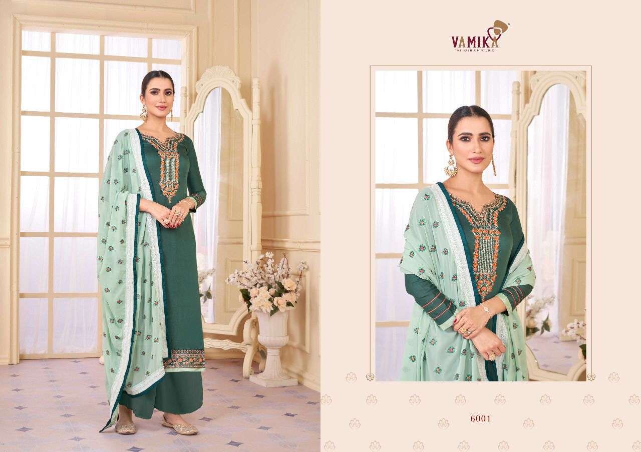 Alisha By Vamika 6001 To 6006 Series Beautiful Suits Colorful Stylish Fancy Casual Wear & Ethnic Wear Rayon Dresses At Wholesale Price