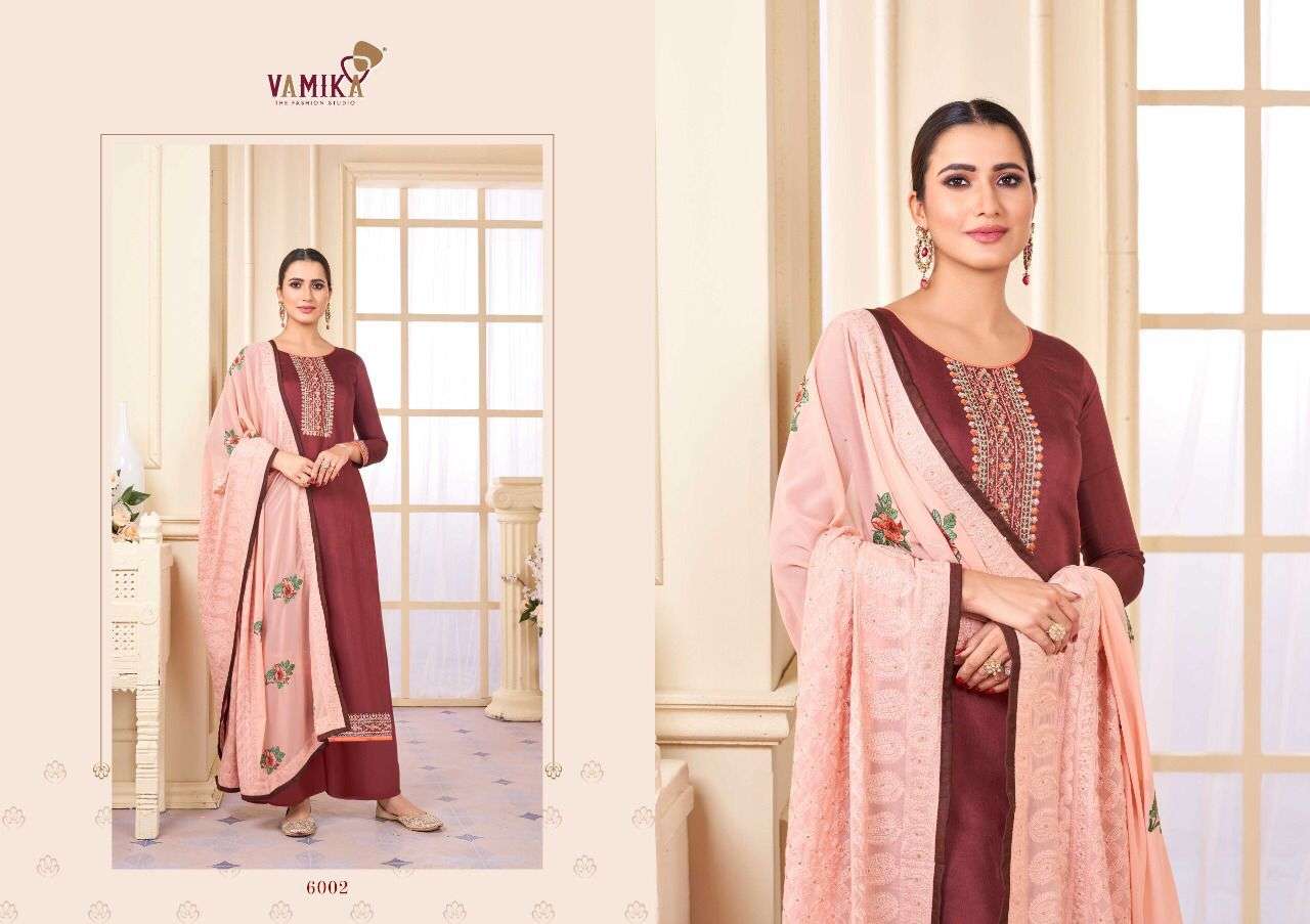 Alisha By Vamika 6001 To 6006 Series Beautiful Suits Colorful Stylish Fancy Casual Wear & Ethnic Wear Rayon Dresses At Wholesale Price