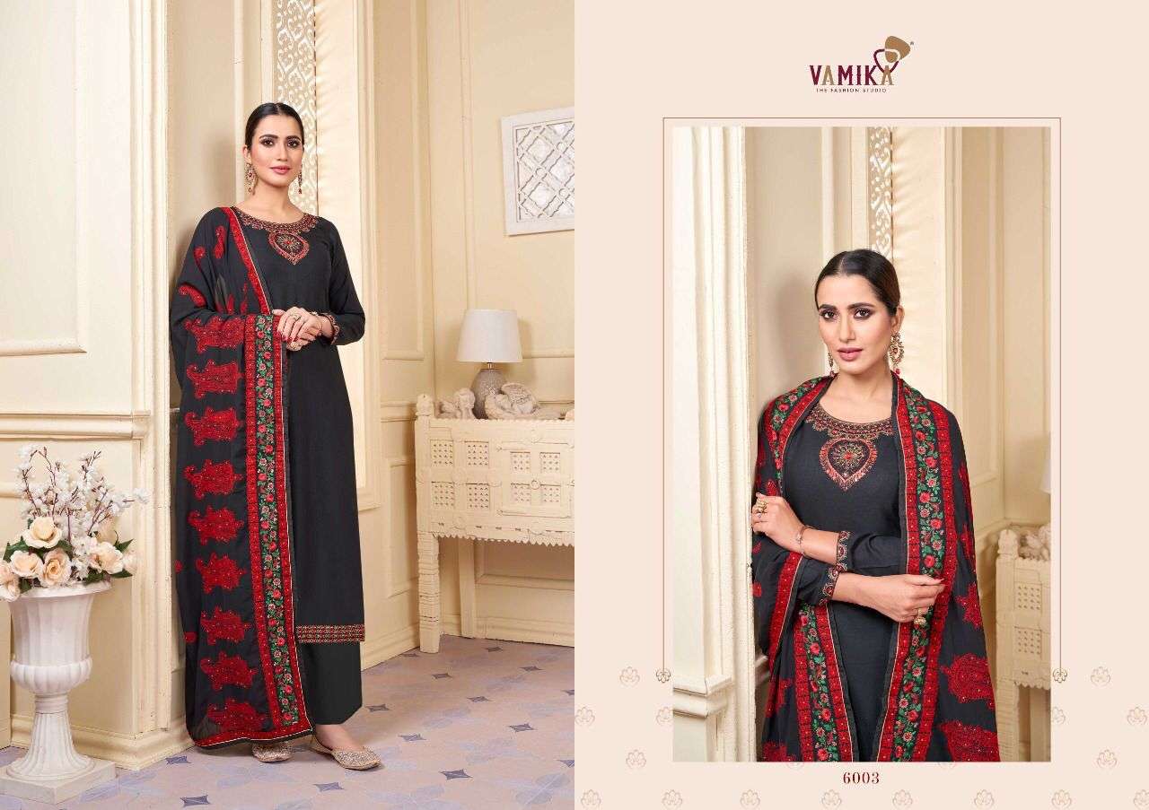 Alisha By Vamika 6001 To 6006 Series Beautiful Suits Colorful Stylish Fancy Casual Wear & Ethnic Wear Rayon Dresses At Wholesale Price