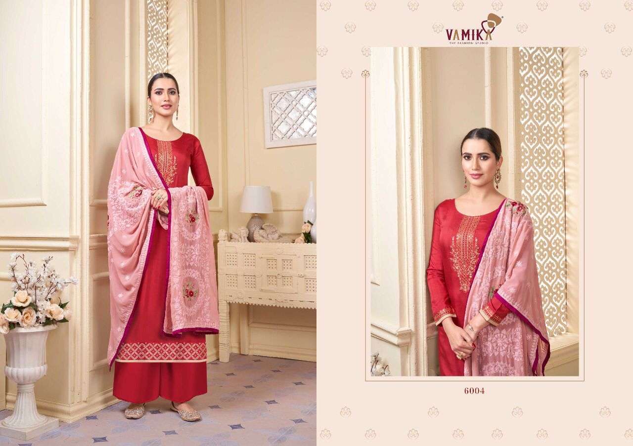 Alisha By Vamika 6001 To 6006 Series Beautiful Suits Colorful Stylish Fancy Casual Wear & Ethnic Wear Rayon Dresses At Wholesale Price