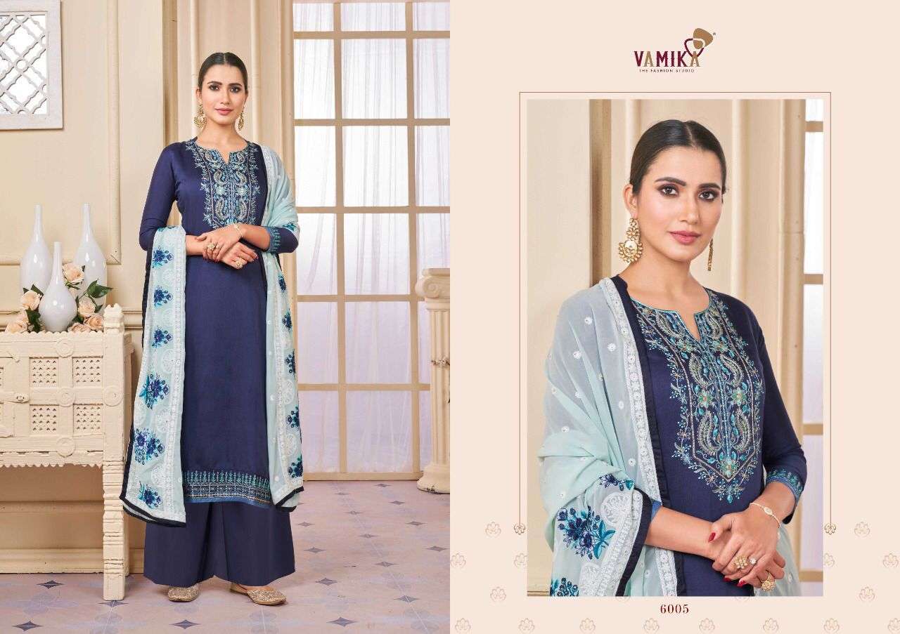 Alisha By Vamika 6001 To 6006 Series Beautiful Suits Colorful Stylish Fancy Casual Wear & Ethnic Wear Rayon Dresses At Wholesale Price