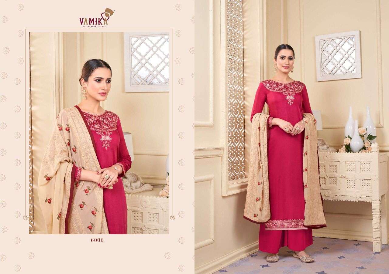 Alisha By Vamika 6001 To 6006 Series Beautiful Suits Colorful Stylish Fancy Casual Wear & Ethnic Wear Rayon Dresses At Wholesale Price