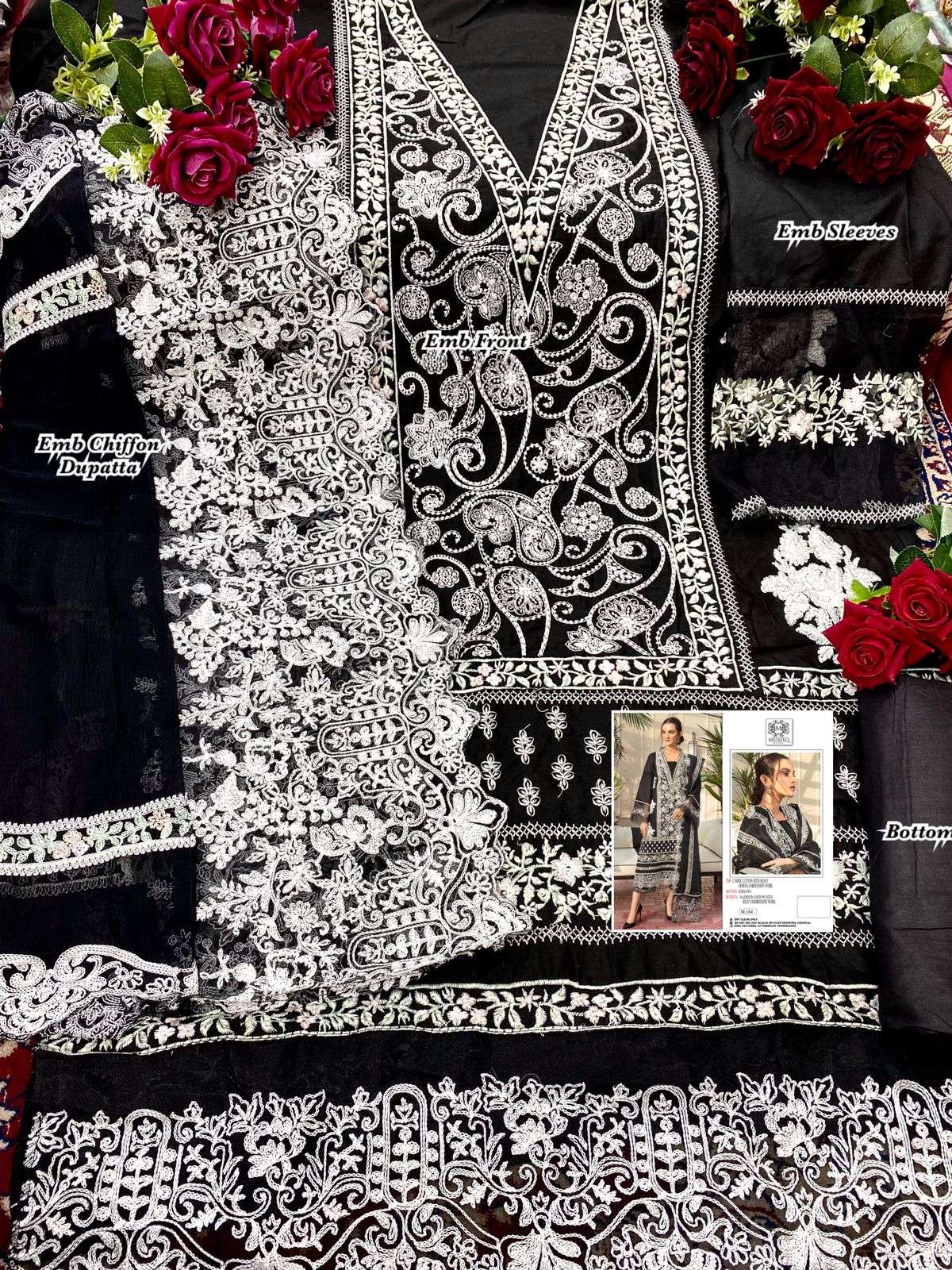 MUSHQ HIT DESIGN 164 BY FASHID WHOLESALE DESIGNER PAKISTANI SUITS BEAUTIFUL STYLISH FANCY COLORFUL PARTY WEAR & OCCASIONAL WEAR CAMBRIC COTTON EMBROIDERED DRESSES AT WHOLESALE PRICE
