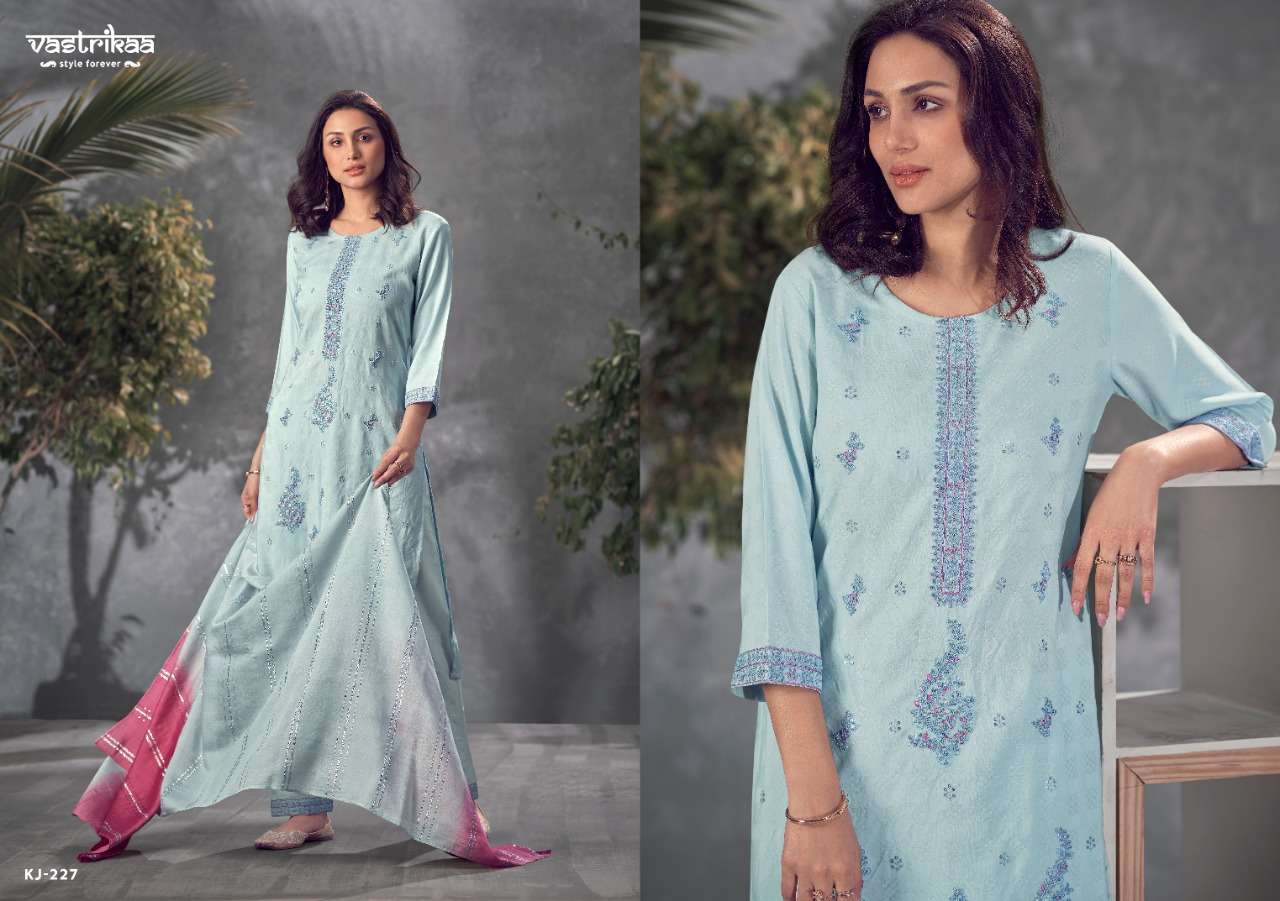 TRISHA BY VASTRIKAA 224 TO 229 SERIES BEAUTIFUL SUITS COLORFUL STYLISH FANCY CASUAL WEAR & ETHNIC WEAR VISCOSE DOBY DRESSES AT WHOLESALE PRICE