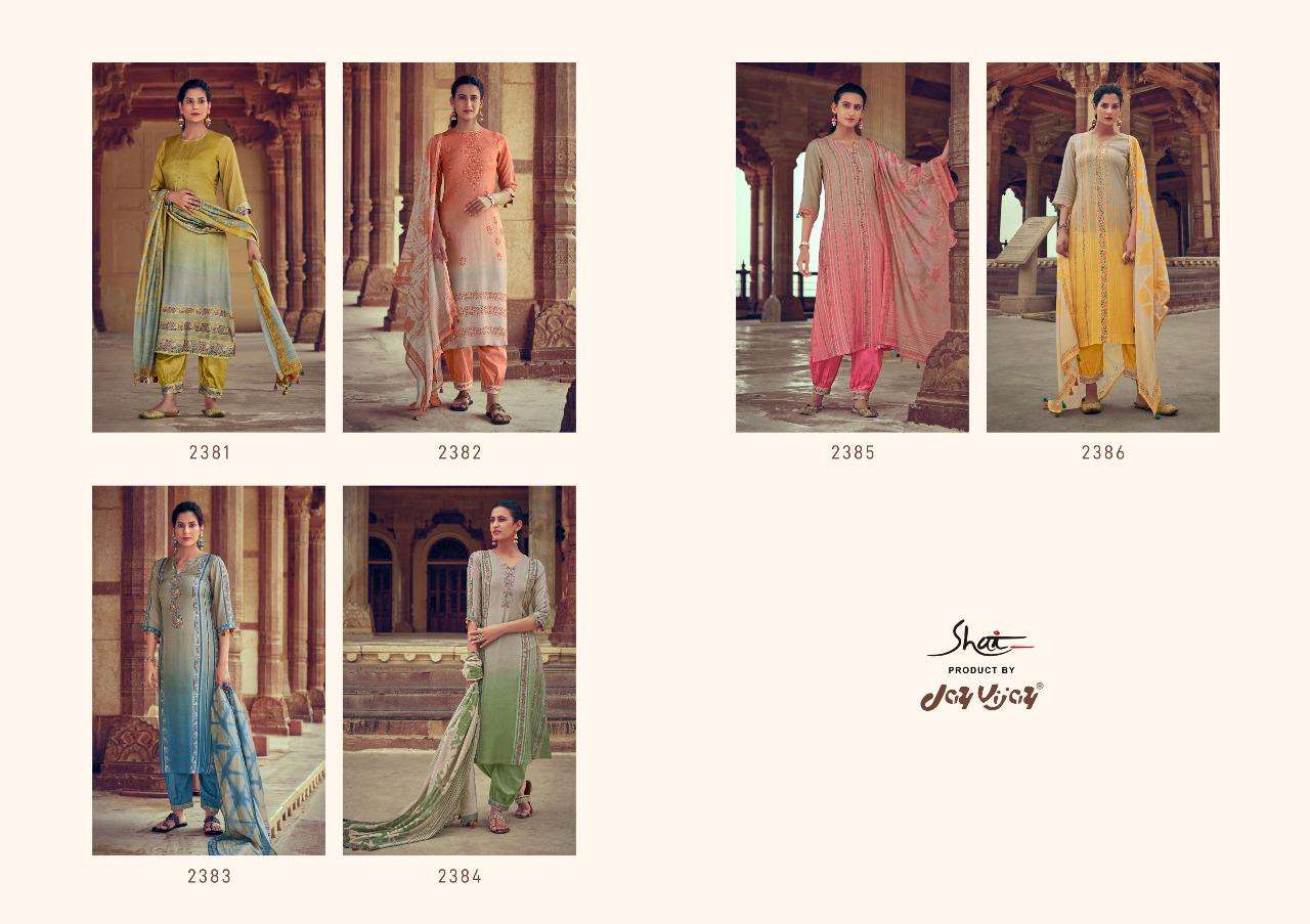 PARWAAZ BY SHAI 2381 TO 2386 SERIES BEAUTIFUL SUITS COLORFUL STYLISH FANCY CASUAL WEAR & ETHNIC WEAR PURE SILK DRESSES AT WHOLESALE PRICE