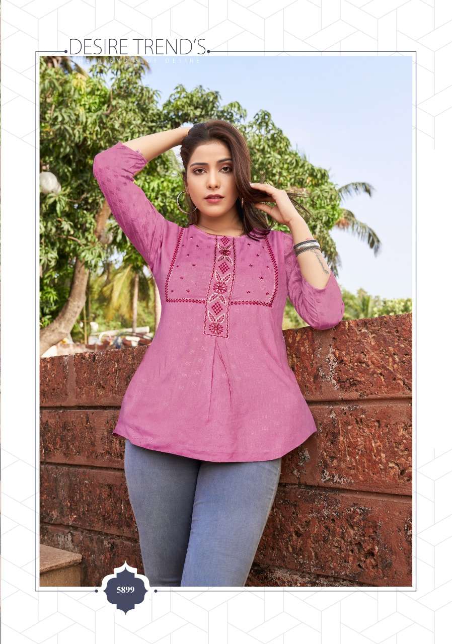 EDGE BY YAMI FASHION 5891 TO 5899 SERIES BEAUTIFUL STYLISH FANCY COLORFUL CASUAL WEAR & ETHNIC WEAR HEAVY RAYON EMBROIDERED TOPS AT WHOLESALE PRICE