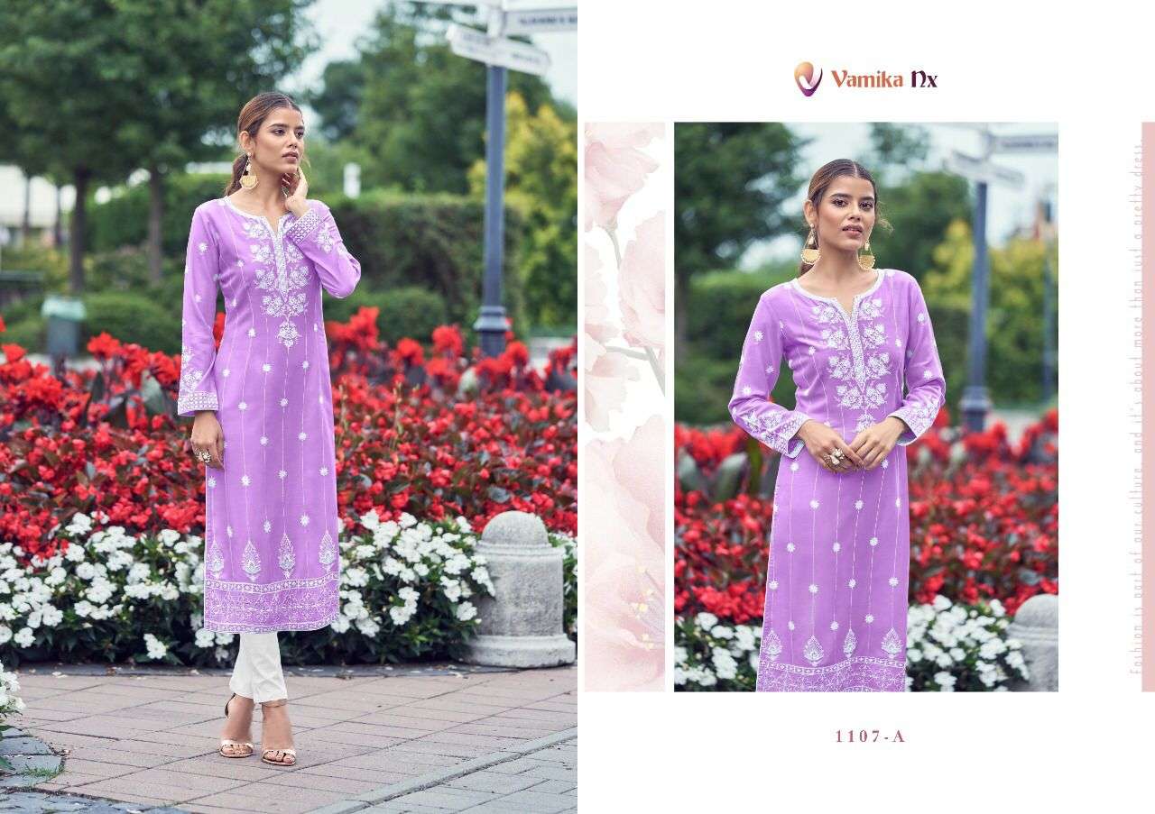 ROOH VOL-2 PLATINUM BY VAMIKA 1107-A TO 1107-E SERIES DESIGNER STYLISH FANCY COLORFUL BEAUTIFUL PARTY WEAR & ETHNIC WEAR COLLECTION VISCOSE RAYON KURTIS WITH BOTTOM AT WHOLESALE PRICE