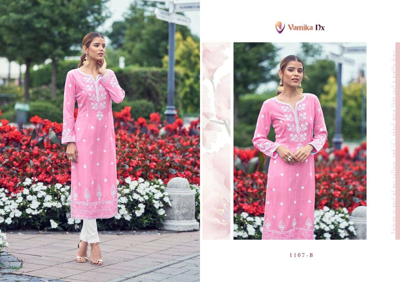 ROOH VOL-2 PLATINUM BY VAMIKA 1107-A TO 1107-E SERIES DESIGNER STYLISH FANCY COLORFUL BEAUTIFUL PARTY WEAR & ETHNIC WEAR COLLECTION VISCOSE RAYON KURTIS WITH BOTTOM AT WHOLESALE PRICE