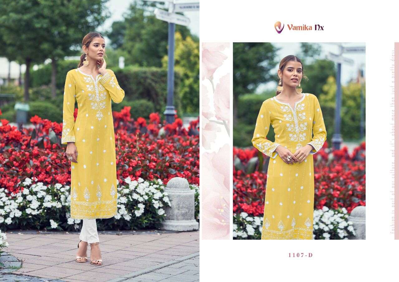 ROOH VOL-2 PLATINUM BY VAMIKA 1107-A TO 1107-E SERIES DESIGNER STYLISH FANCY COLORFUL BEAUTIFUL PARTY WEAR & ETHNIC WEAR COLLECTION VISCOSE RAYON KURTIS WITH BOTTOM AT WHOLESALE PRICE