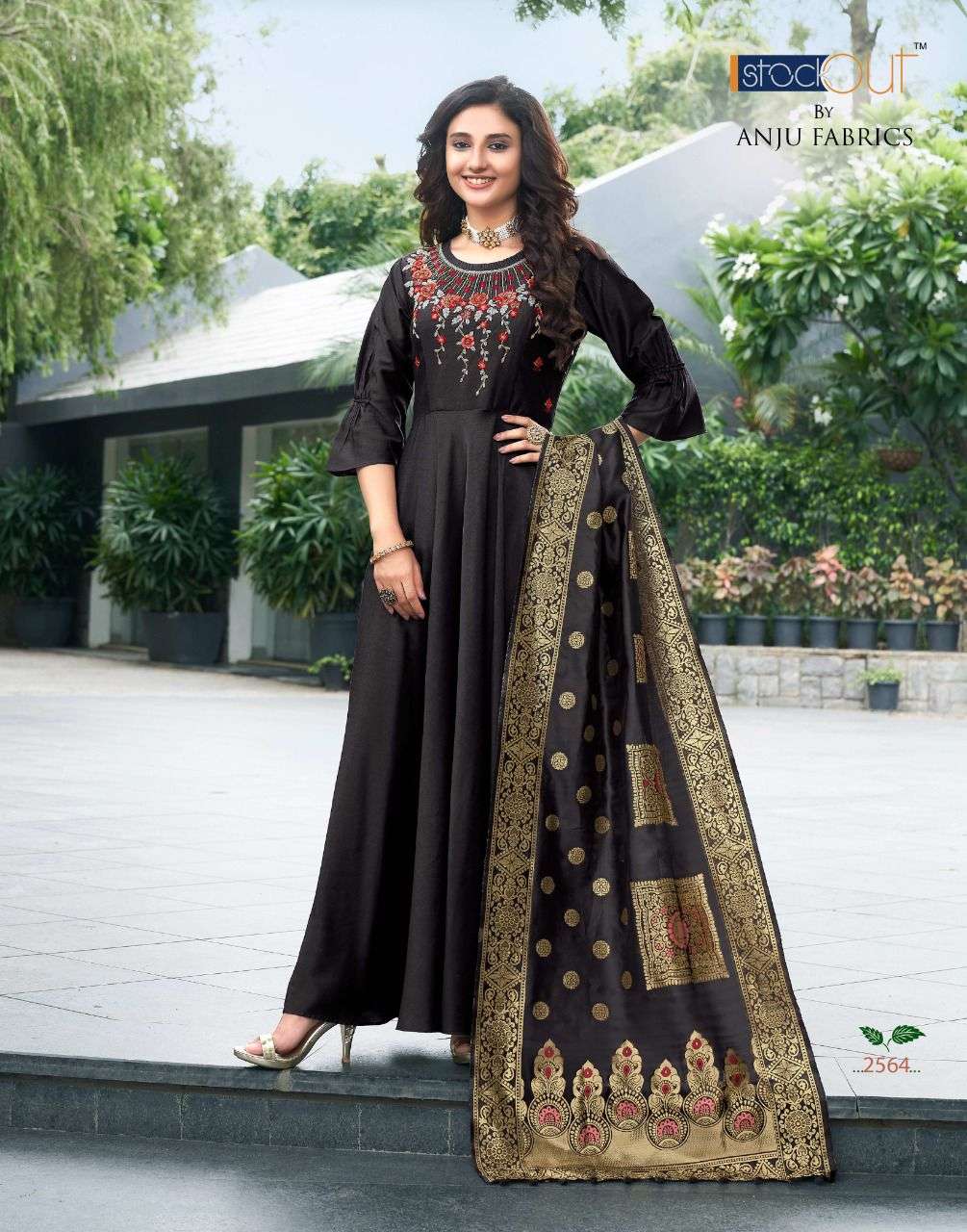 HASEEN PAL VOL-8 BY AF 2561 TO 2566 SERIES BEAUTIFUL STYLISH FANCY COLORFUL CASUAL WEAR & ETHNIC WEAR BEMBERG SILK GOWNS WITH DUPATTA AT WHOLESALE PRICE