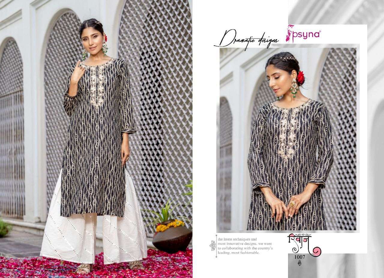 RIWAAZ BY PSYNA 1001 TO 1008 SERIES DESIGNER STYLISH FANCY COLORFUL BEAUTIFUL PARTY WEAR & ETHNIC WEAR COLLECTION PURE RAYON KURTIS AT WHOLESALE PRICE