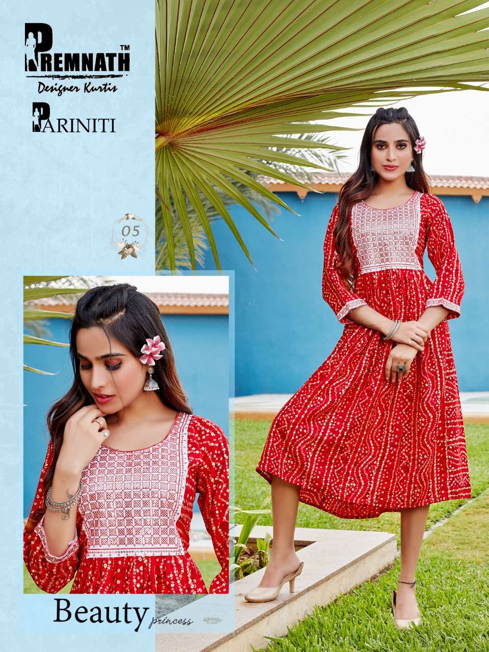 PARINITI BY PREMNATH 01 TO 06 SERIES DESIGNER STYLISH FANCY COLORFUL BEAUTIFUL PARTY WEAR & ETHNIC WEAR COLLECTION RAYON PRINT KURTIS AT WHOLESALE PRICE