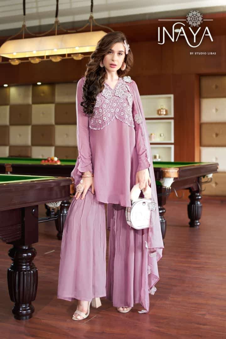 LUXURY PRET COLLECTION VOL-151 BY INAYA 01 TO 03 SERIES BEAUTIFUL PAKISTANI SUITS STYLISH COLORFUL FANCY CASUAL WEAR & ETHNIC WEAR PURE GEORGETTE EMBROIDERED DRESSES AT WHOLESALE PRICE