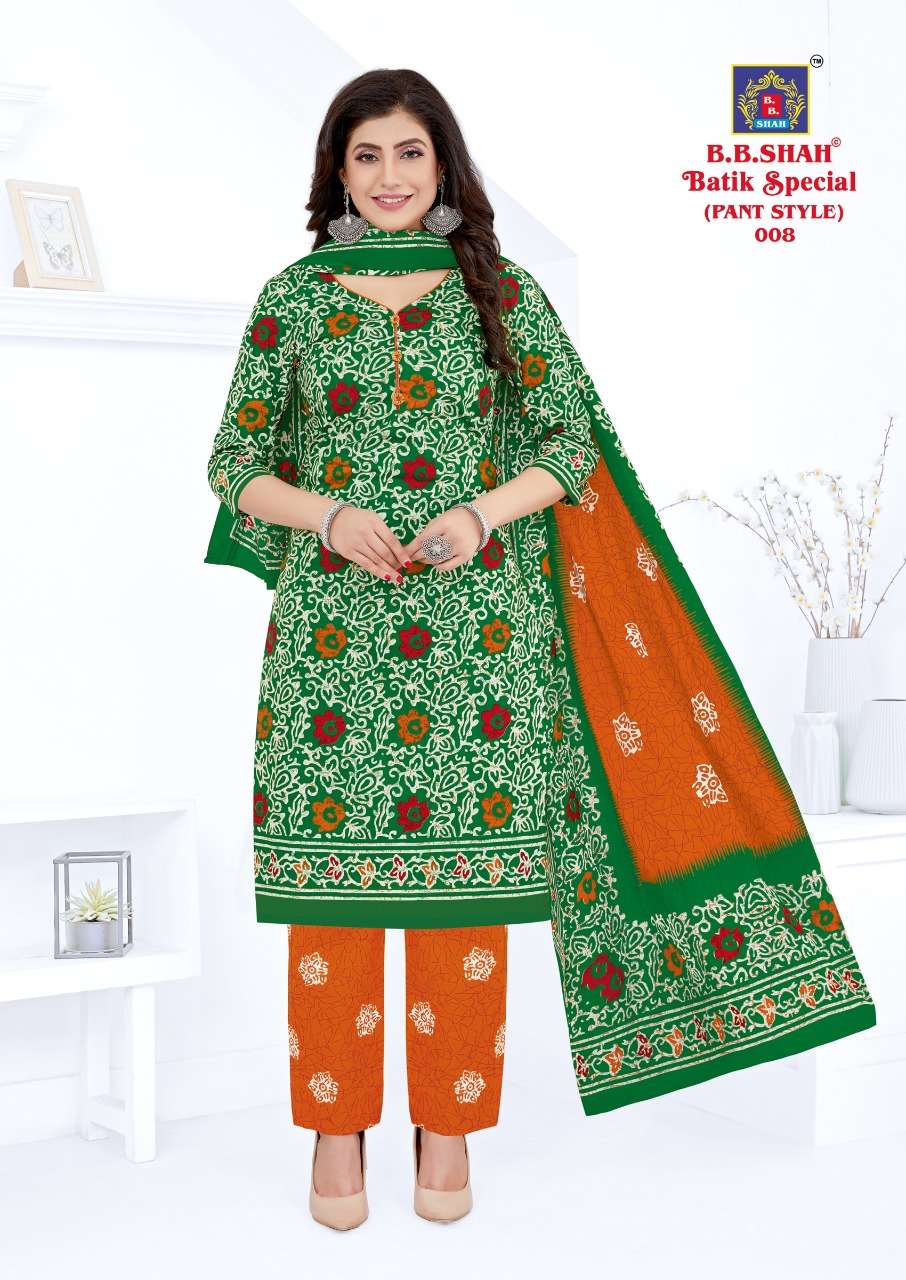 BATIK SPECIAL VOL-1 BY B B SHAH 001 TO 014 SERIES BEAUTIFUL SUITS COLORFUL STYLISH FANCY CASUAL WEAR & ETHNIC WEAR PURE COTTON PRINT DRESSES AT WHOLESALE PRICE