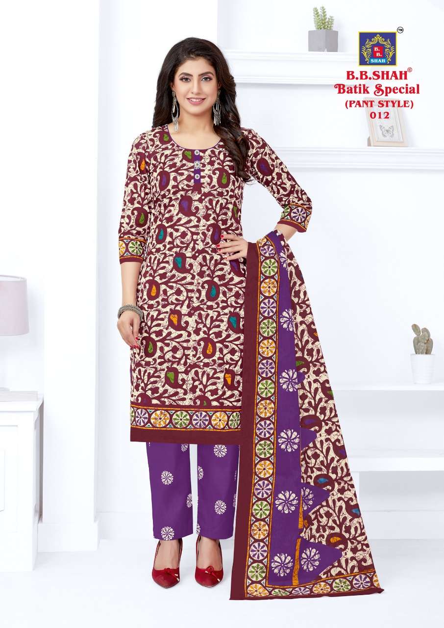 BATIK SPECIAL VOL-1 BY B B SHAH 001 TO 014 SERIES BEAUTIFUL SUITS COLORFUL STYLISH FANCY CASUAL WEAR & ETHNIC WEAR PURE COTTON PRINT DRESSES AT WHOLESALE PRICE