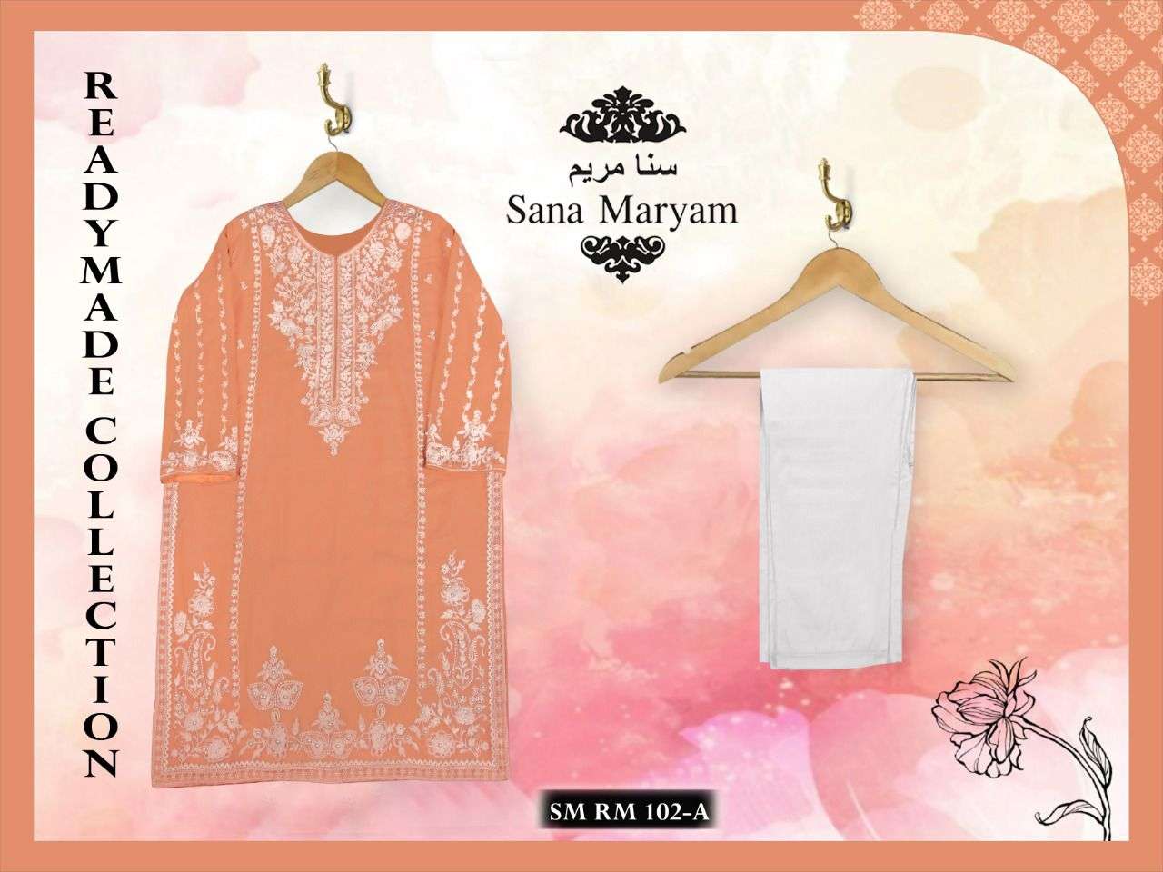 SM-102 COLOURS BY SANA MARYAM 102-A TO 102-B SERIES DESIGNER STYLISH FANCY COLORFUL BEAUTIFUL PARTY WEAR & ETHNIC WEAR COLLECTION FAUX GEORGETTE KURTIS WITH BOTTOM AT WHOLESALE PRICE