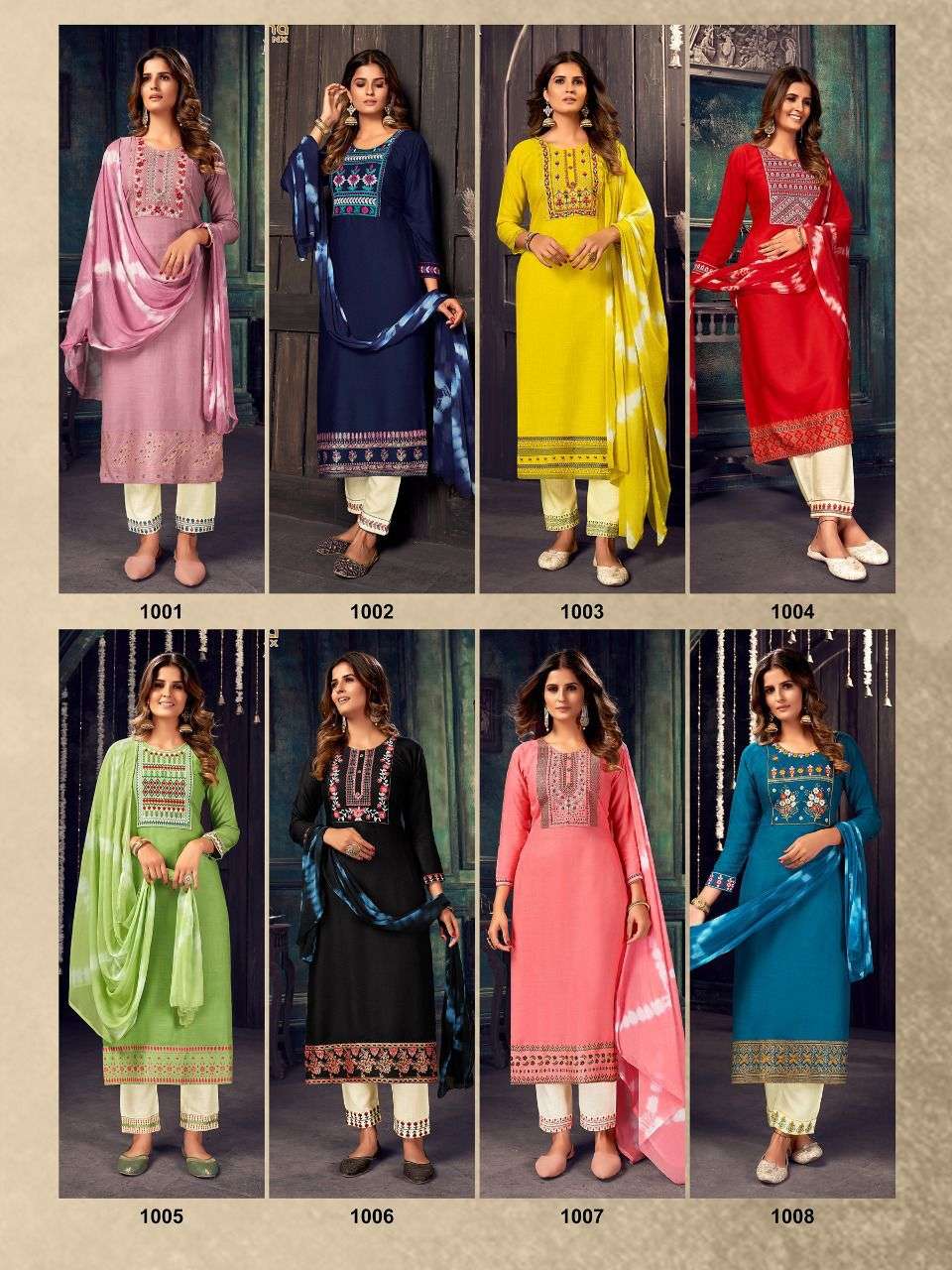 RANGOLI VOL-1 BY MAJISHA NX 1001 TO 1008 SERIES BEAUTIFUL SUITS COLORFUL STYLISH FANCY CASUAL WEAR & ETHNIC WEAR RAYON SLUB DRESSES AT WHOLESALE PRICE
