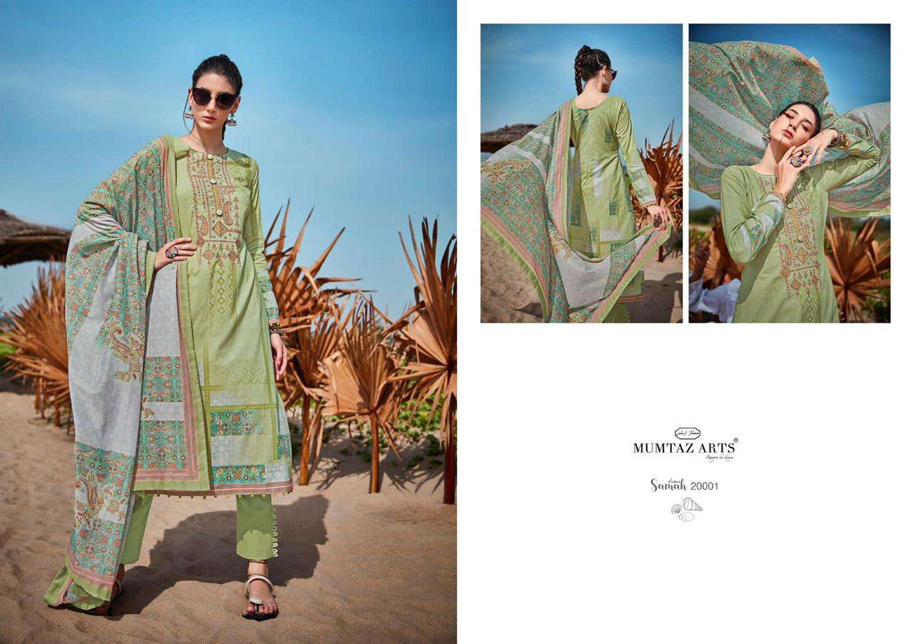 SAMAH BY MUMTAZ ARTS 20001 TO 20008 SERIES BEAUTIFUL SUITS COLORFUL STYLISH FANCY CASUAL WEAR & ETHNIC WEAR PURE LAWN COTTON PRINT DRESSES AT WHOLESALE PRICE