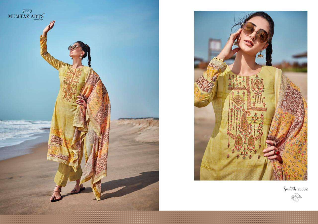 SAMAH BY MUMTAZ ARTS 20001 TO 20008 SERIES BEAUTIFUL SUITS COLORFUL STYLISH FANCY CASUAL WEAR & ETHNIC WEAR PURE LAWN COTTON PRINT DRESSES AT WHOLESALE PRICE
