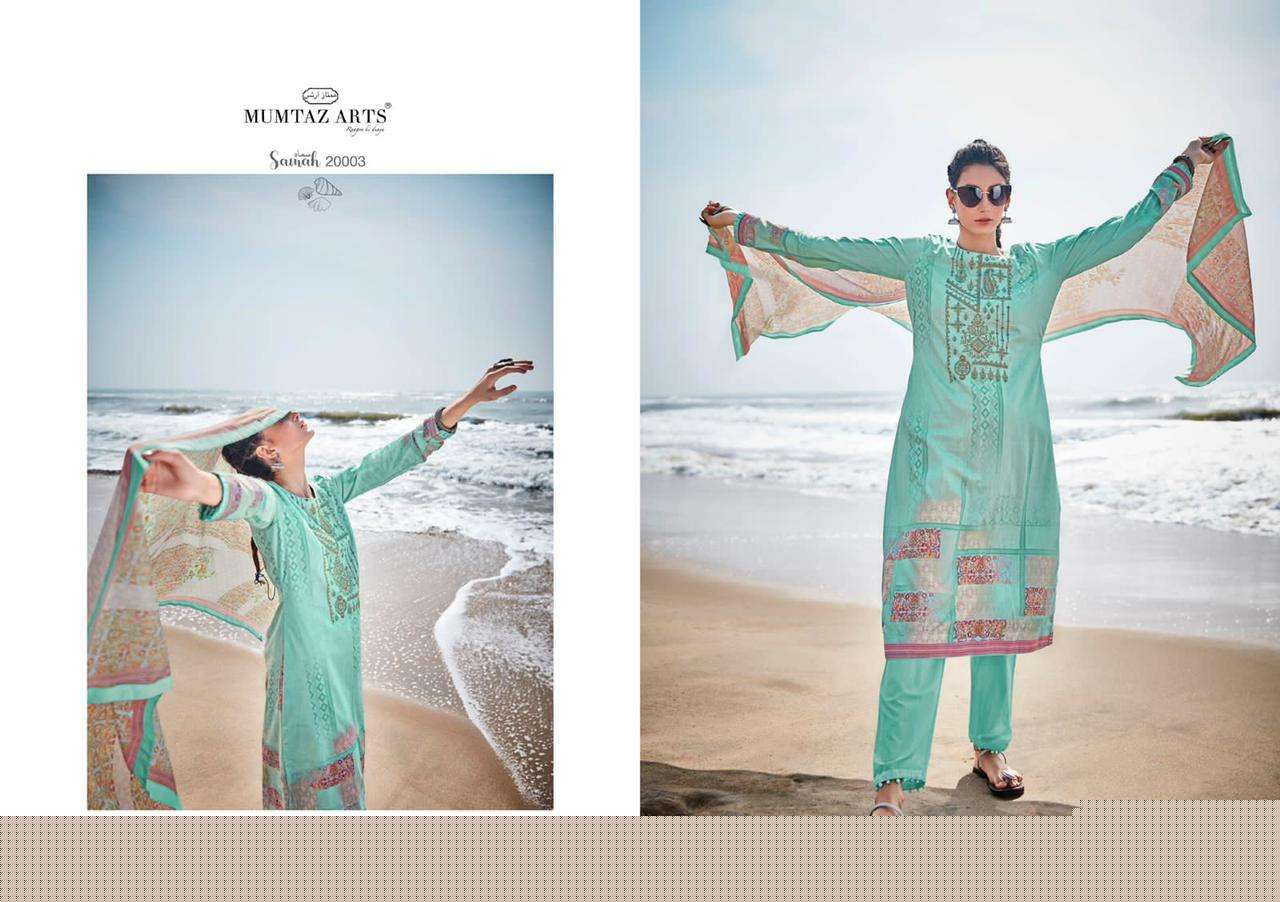 SAMAH BY MUMTAZ ARTS 20001 TO 20008 SERIES BEAUTIFUL SUITS COLORFUL STYLISH FANCY CASUAL WEAR & ETHNIC WEAR PURE LAWN COTTON PRINT DRESSES AT WHOLESALE PRICE