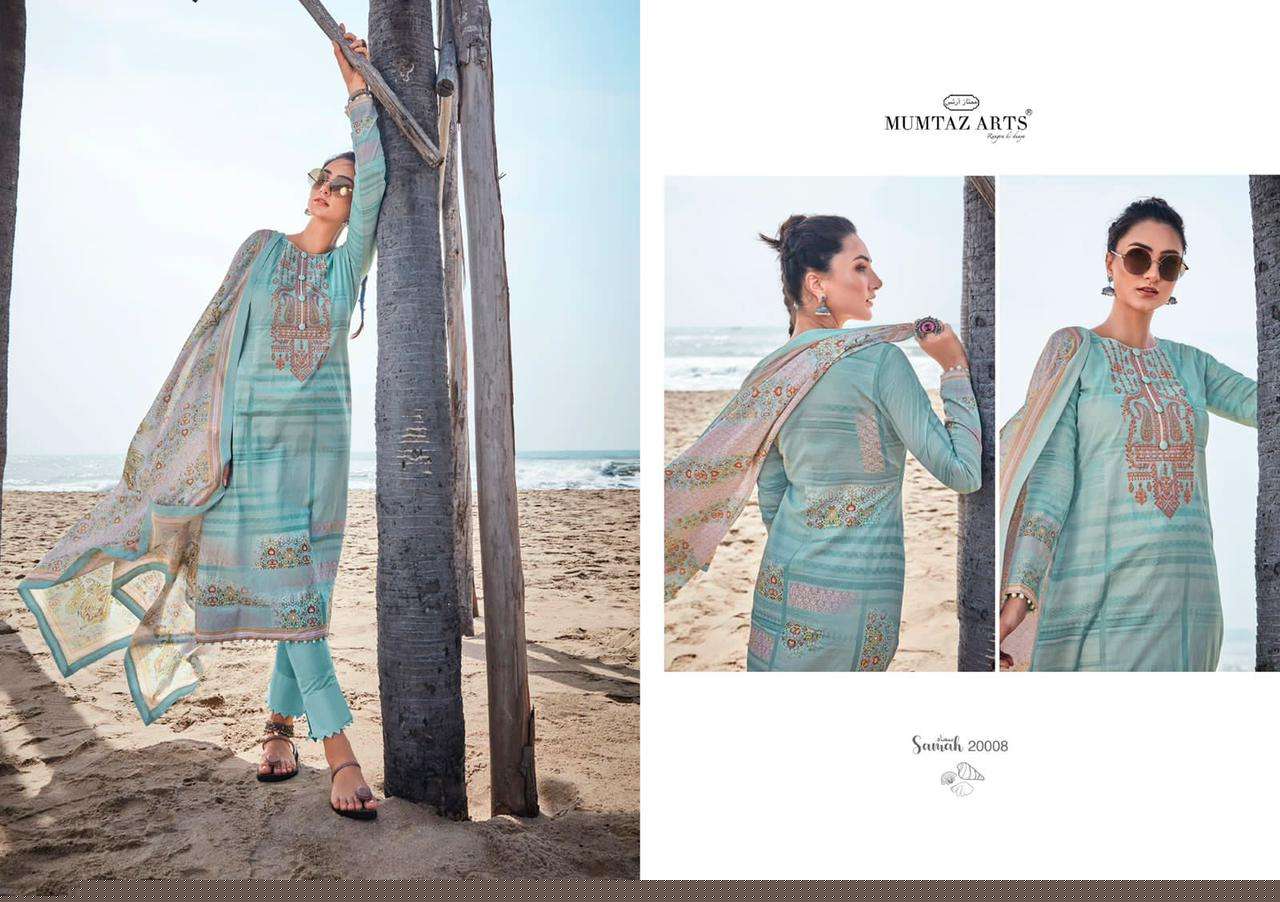 SAMAH BY MUMTAZ ARTS 20001 TO 20008 SERIES BEAUTIFUL SUITS COLORFUL STYLISH FANCY CASUAL WEAR & ETHNIC WEAR PURE LAWN COTTON PRINT DRESSES AT WHOLESALE PRICE