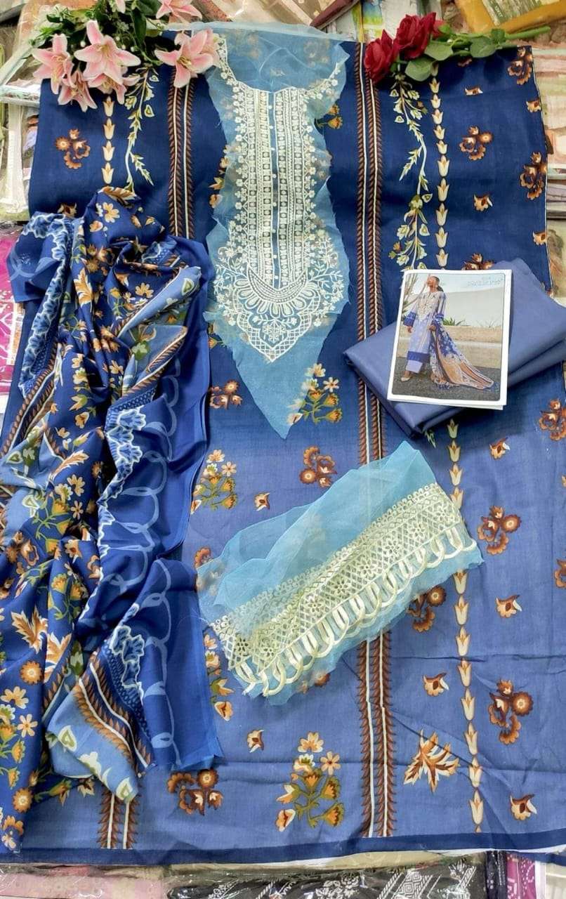 SANA SAFINA MUZLIN BY HOUSE OF LAWN 1301 TO 1306 SERIES BEAUTIFUL SUITS COLORFUL STYLISH FANCY CASUAL WEAR & ETHNIC WEAR PURE LAWN PRINT DRESSES AT WHOLESALE PRICE