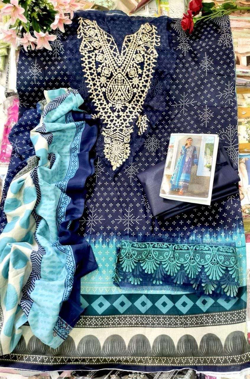 SANA SAFINA MUZLIN BY HOUSE OF LAWN 1301 TO 1306 SERIES BEAUTIFUL SUITS COLORFUL STYLISH FANCY CASUAL WEAR & ETHNIC WEAR PURE LAWN PRINT DRESSES AT WHOLESALE PRICE