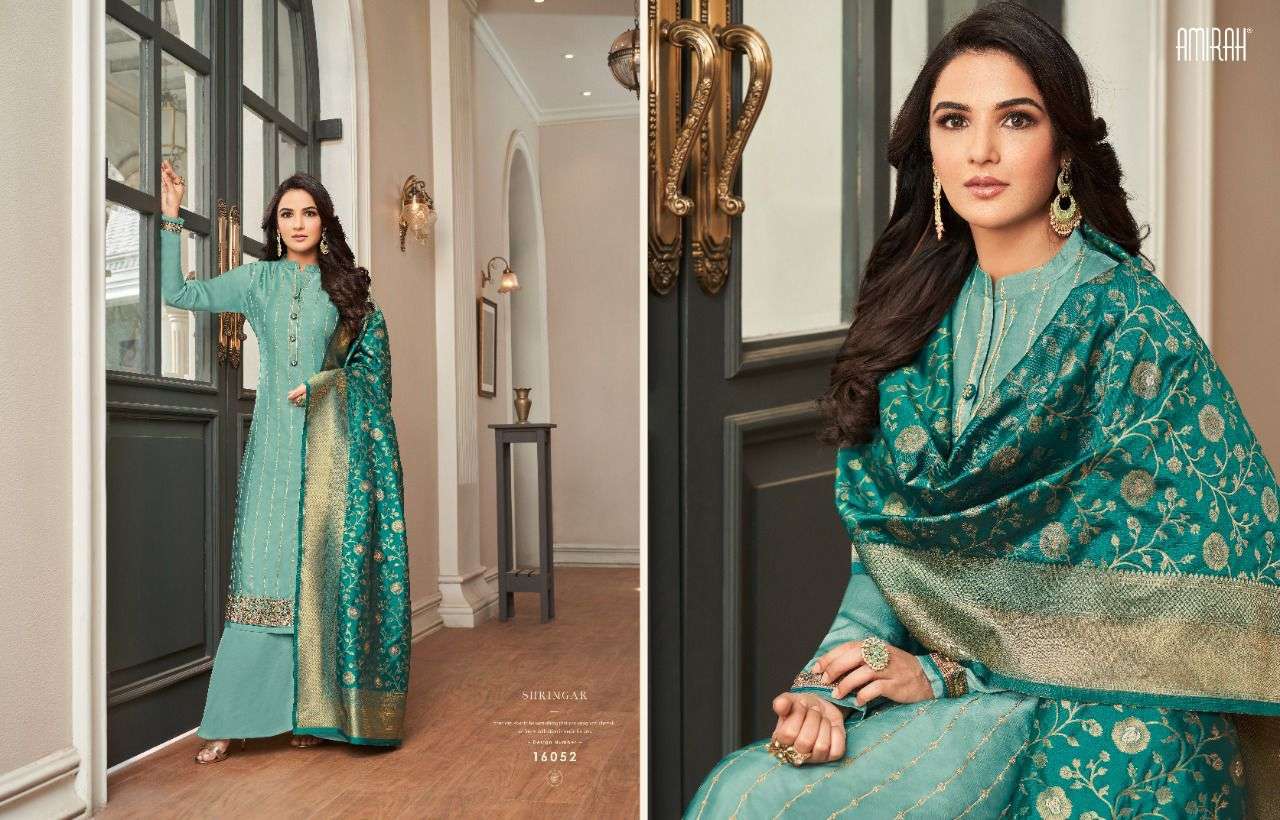 SHRINGAR BY AMIRAH 16051 TO 16056 SERIES BEAUTIFUL SUITS COLORFUL STYLISH FANCY CASUAL WEAR & ETHNIC WEAR SATIN SILK DRESSES AT WHOLESALE PRICE
