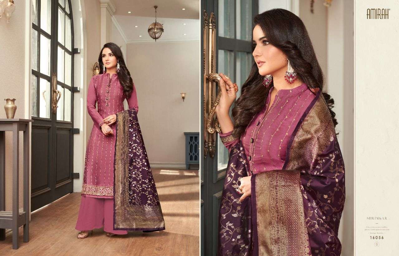 SHRINGAR BY AMIRAH 16051 TO 16056 SERIES BEAUTIFUL SUITS COLORFUL STYLISH FANCY CASUAL WEAR & ETHNIC WEAR SATIN SILK DRESSES AT WHOLESALE PRICE