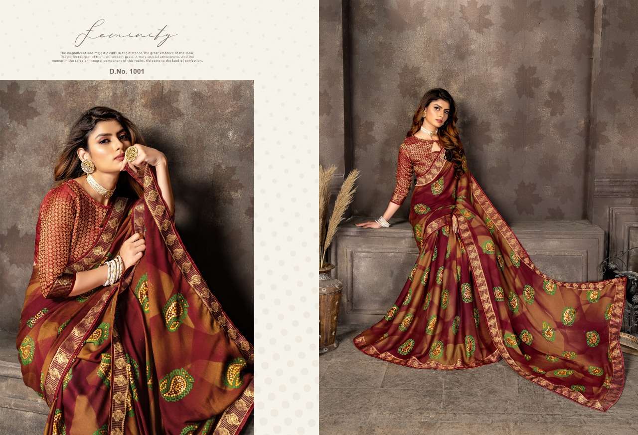 CHHAVI BY SAI ANSH 1001 TO 1008 SERIES INDIAN TRADITIONAL WEAR COLLECTION BEAUTIFUL STYLISH FANCY COLORFUL PARTY WEAR & OCCASIONAL WEAR FANCY SAREES AT WHOLESALE PRICE