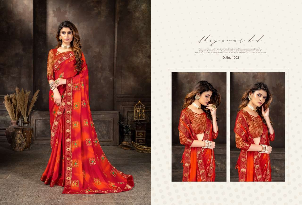 CHHAVI BY SAI ANSH 1001 TO 1008 SERIES INDIAN TRADITIONAL WEAR COLLECTION BEAUTIFUL STYLISH FANCY COLORFUL PARTY WEAR & OCCASIONAL WEAR FANCY SAREES AT WHOLESALE PRICE