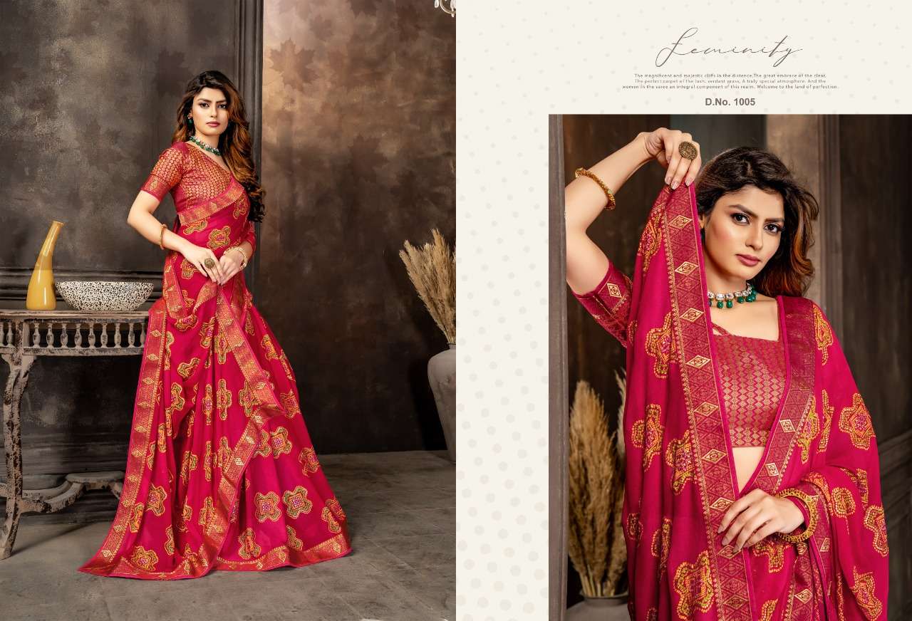 CHHAVI BY SAI ANSH 1001 TO 1008 SERIES INDIAN TRADITIONAL WEAR COLLECTION BEAUTIFUL STYLISH FANCY COLORFUL PARTY WEAR & OCCASIONAL WEAR FANCY SAREES AT WHOLESALE PRICE
