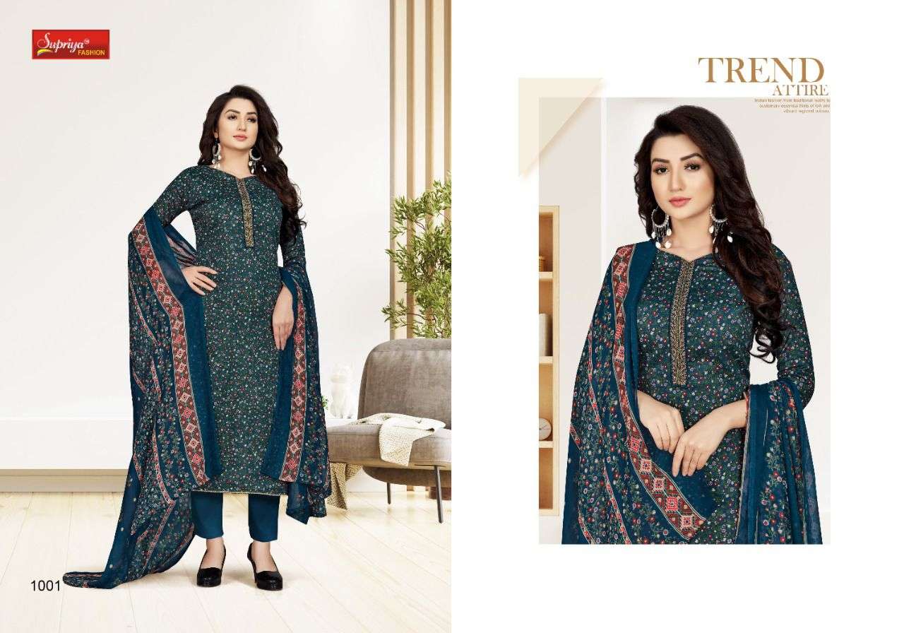SAIYAARA BY SUPRIYA FASHION 1001 TO 1008 SERIES BEAUTIFUL SUITS COLORFUL STYLISH FANCY CASUAL WEAR & ETHNIC WEAR COTTON PRINT DRESSES AT WHOLESALE PRICE