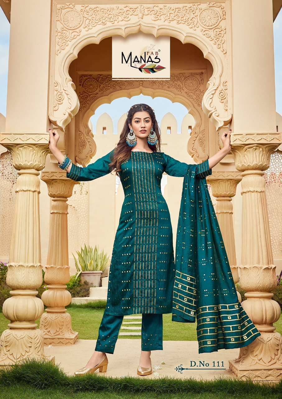 MAHER VOL-2 BY MANAS FAB 107 TO 112 SERIES BEAUTIFUL SUITS COLORFUL STYLISH FANCY CASUAL WEAR & ETHNIC WEAR PURE VISCOSE JACQUARD WITH WORK DRESSES AT WHOLESALE PRICE