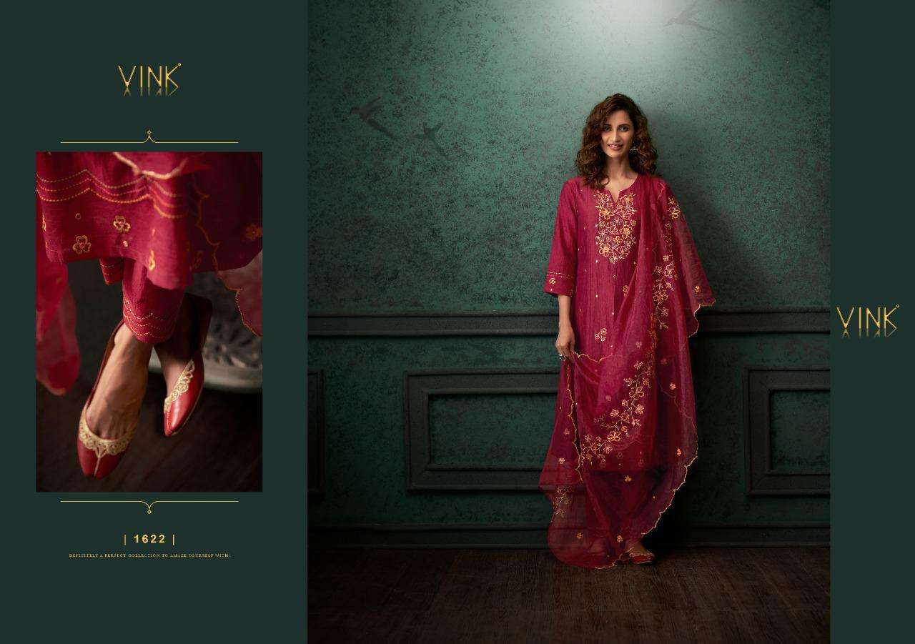 FESTIVE EDIT BY VINK 1621 TO 1626 SERIES BEAUTIFUL SUITS COLORFUL STYLISH FANCY CASUAL WEAR & ETHNIC WEAR CHINNON SILK DRESSES AT WHOLESALE PRICE