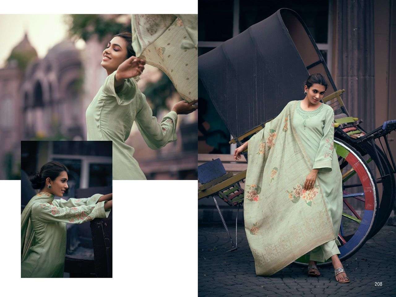 JASHNE ALAM BY AIQA 201 TO 208 SERIES BEAUTIFUL SUITS COLORFUL STYLISH FANCY CASUAL WEAR & ETHNIC WEAR MUSLIN SILK DRESSES AT WHOLESALE PRICE