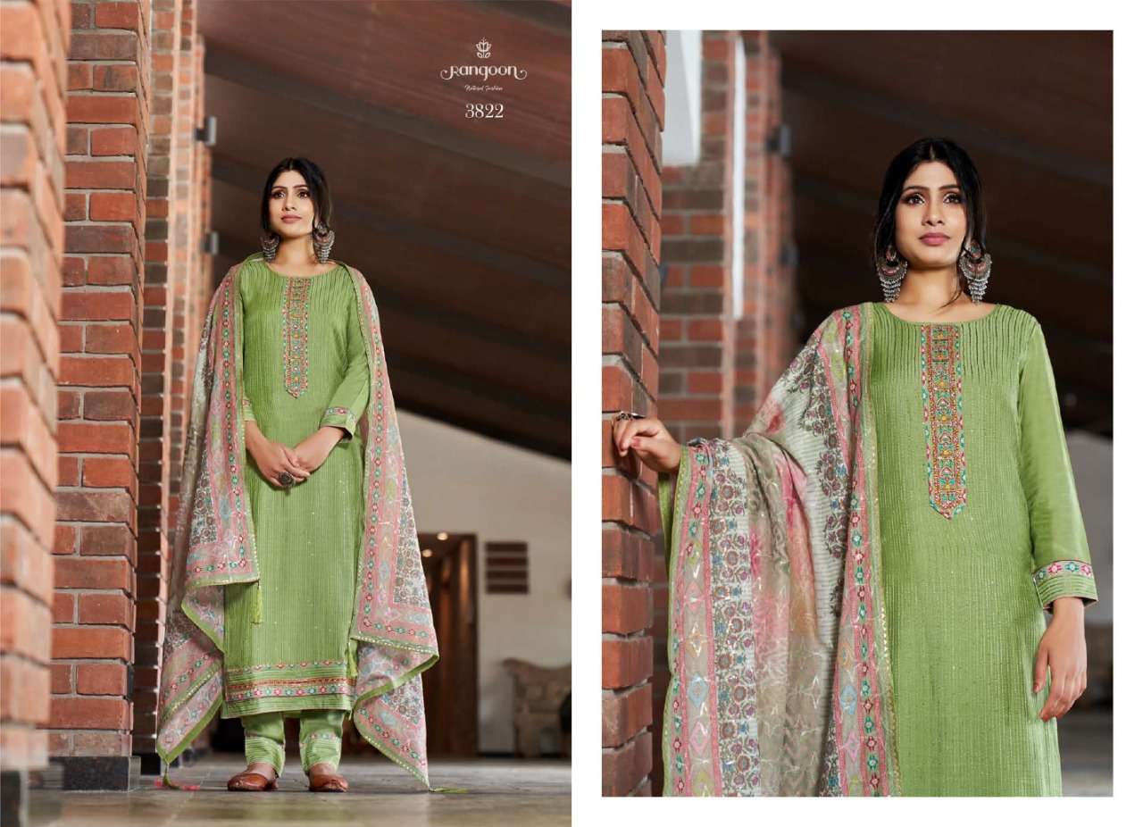 AARAMBH VOL-2 BY RANGOON 3821 TO 3824 SERIES BEAUTIFUL SUITS COLORFUL STYLISH FANCY CASUAL WEAR & ETHNIC WEAR PURE MUSLIN DRESSES AT WHOLESALE PRICE