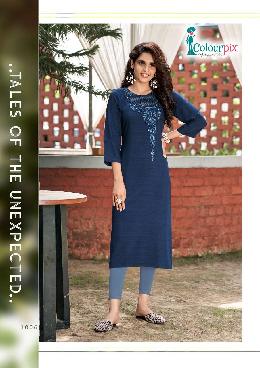 ROSE BERRY VOL-1 BY COLOURPIX 1001 TO 1006 SERIES DESIGNER STYLISH FANCY COLORFUL BEAUTIFUL PARTY WEAR & ETHNIC WEAR COLLECTION PURE RAYON KURTIS AT WHOLESALE PRICE