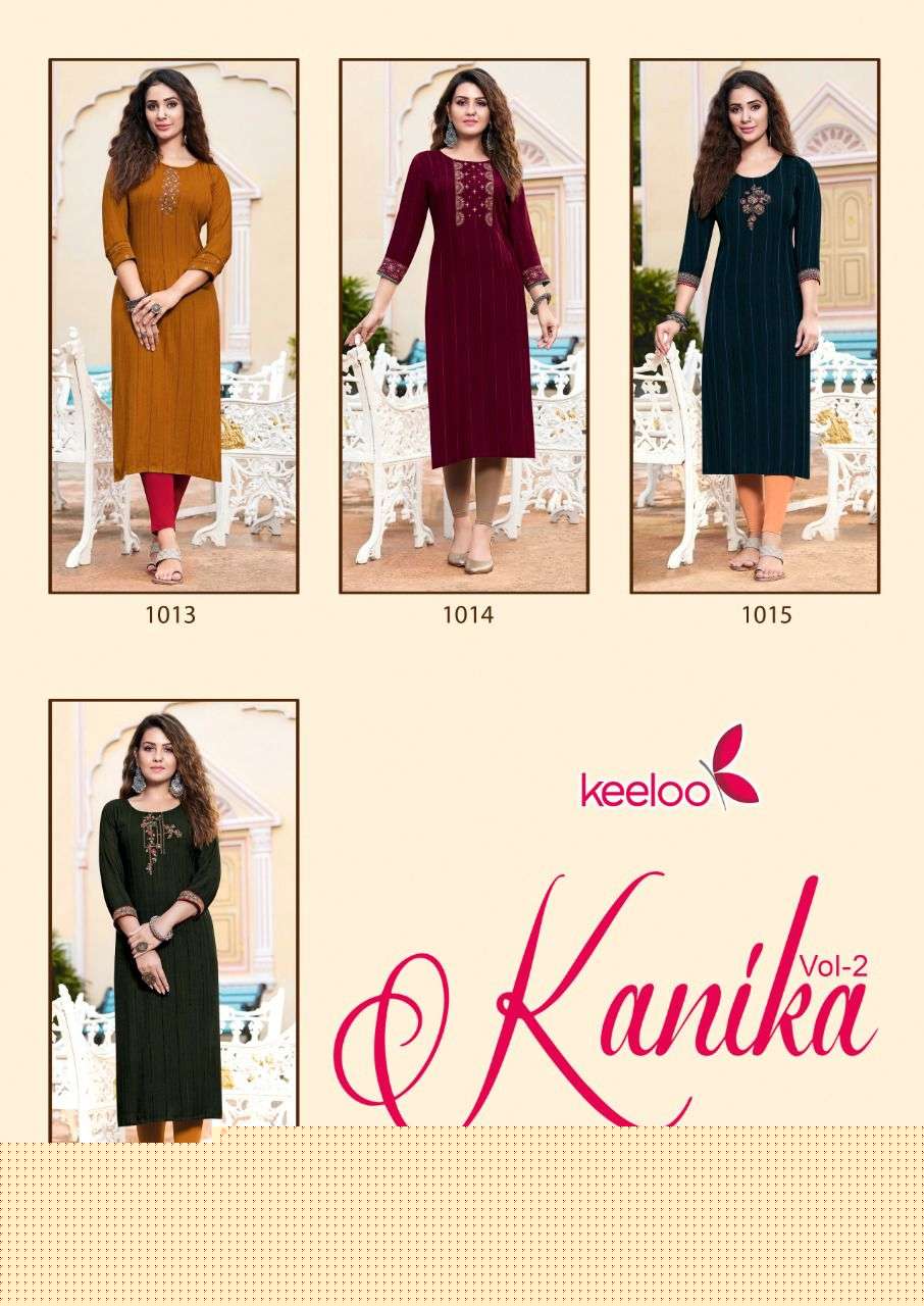 KANIKA VOL-2 BY KEELOO 1013 TO 1016 SERIES DESIGNER STYLISH FANCY COLORFUL BEAUTIFUL PARTY WEAR & ETHNIC WEAR COLLECTION VISCOSE EMBROIDERY KURTIS AT WHOLESALE PRICE
