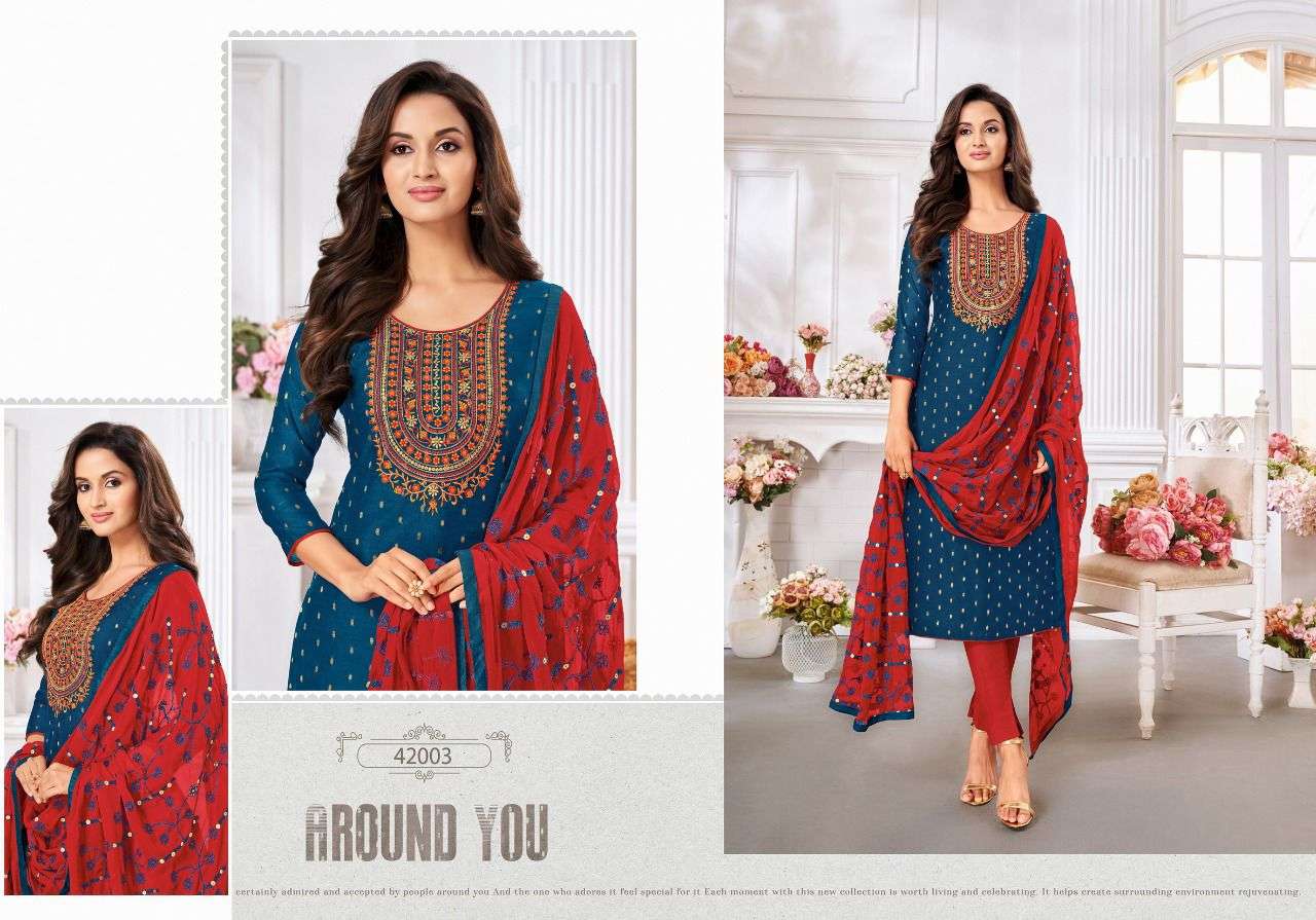 MAIRIN VOL-7 BY KAPIL TRENDZ 42001 TO 42012 SERIES BEAUTIFUL SUITS COLORFUL STYLISH FANCY CASUAL WEAR & ETHNIC WEAR MODAL DRESSES AT WHOLESALE PRICE