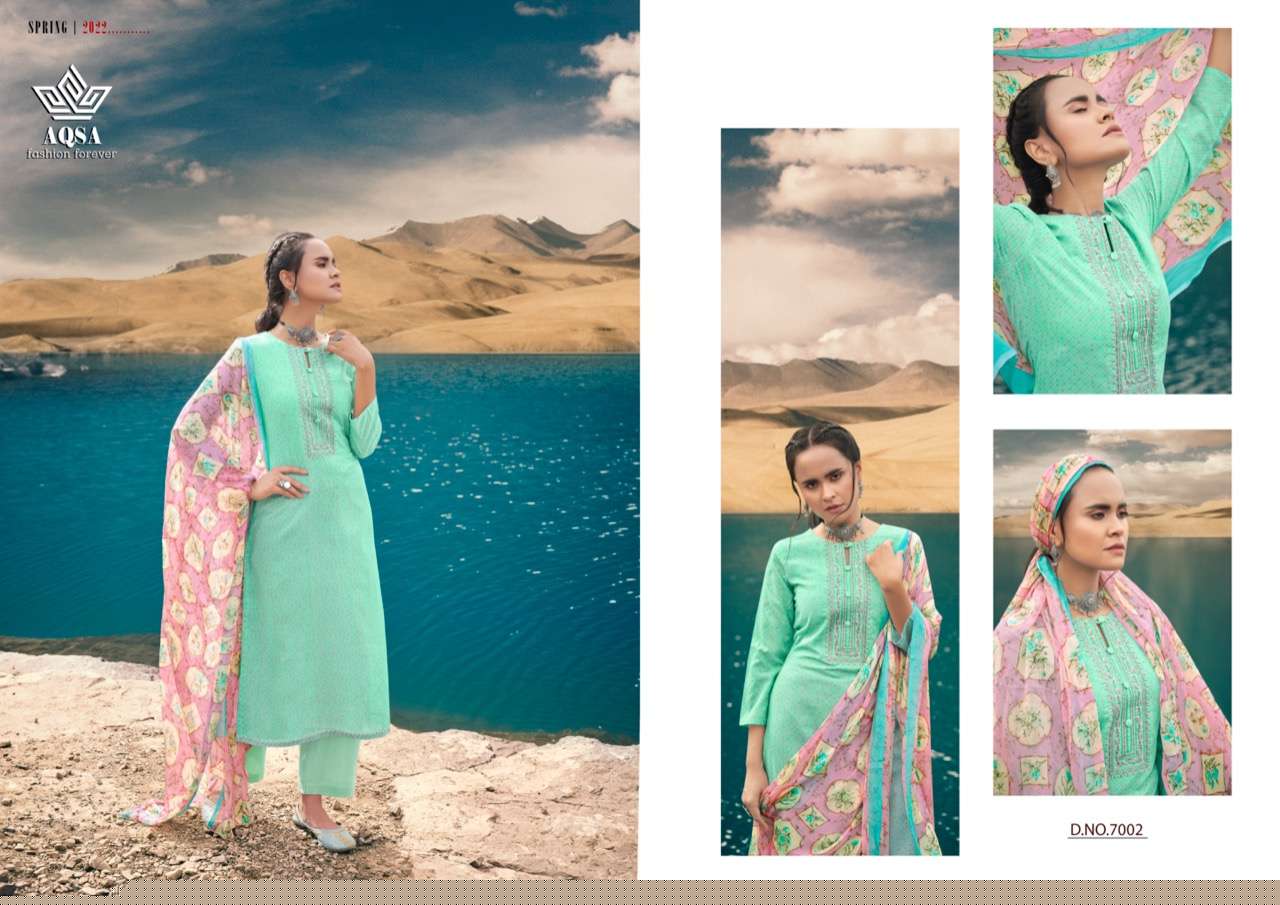 VRITIKA BY AQSA 7001 TO 7006 SERIES BEAUTIFUL SUITS COLORFUL STYLISH FANCY CASUAL WEAR & ETHNIC WEAR CAMBRIC PRINT DRESSES AT WHOLESALE PRICE