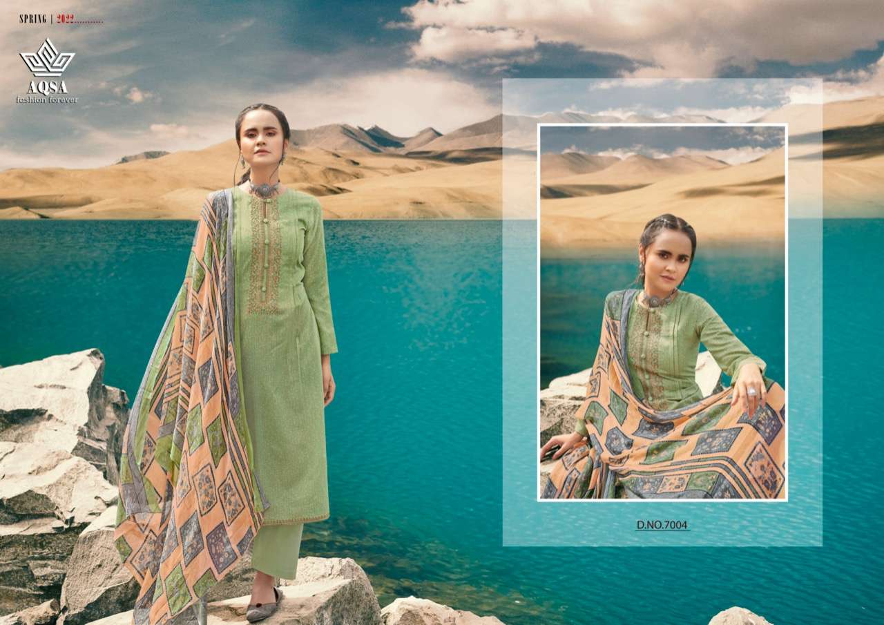 VRITIKA BY AQSA 7001 TO 7006 SERIES BEAUTIFUL SUITS COLORFUL STYLISH FANCY CASUAL WEAR & ETHNIC WEAR CAMBRIC PRINT DRESSES AT WHOLESALE PRICE