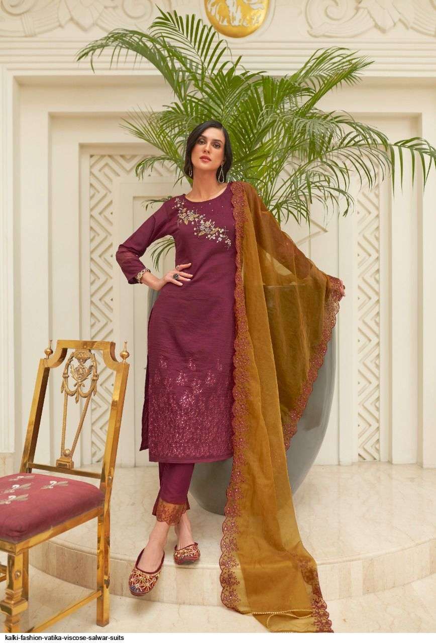 VATIKA BY KALKI 53001 TO 53006 SERIES BEAUTIFUL SUITS COLORFUL STYLISH FANCY CASUAL WEAR & ETHNIC WEAR PURE VISCOSE SILK DRESSES AT WHOLESALE PRICE