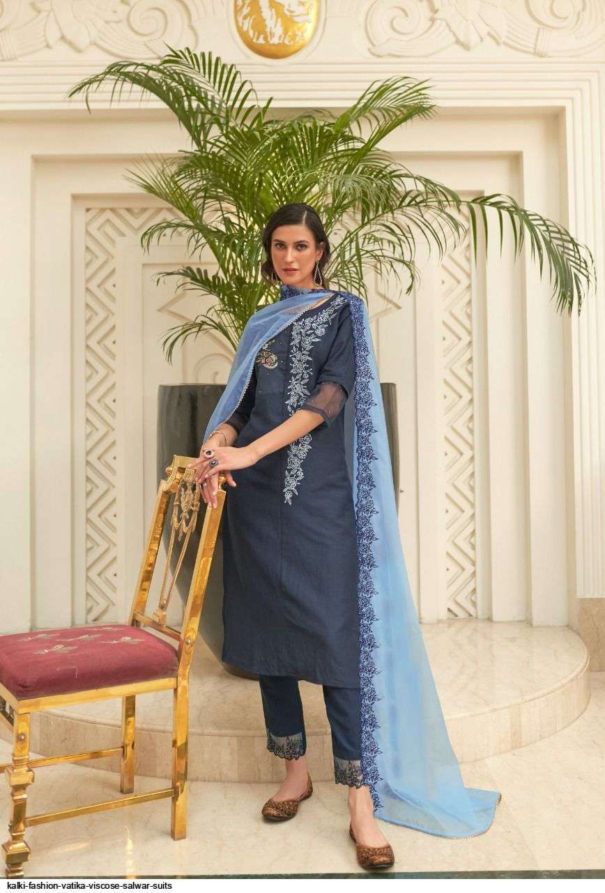 VATIKA BY KALKI 53001 TO 53006 SERIES BEAUTIFUL SUITS COLORFUL STYLISH FANCY CASUAL WEAR & ETHNIC WEAR PURE VISCOSE SILK DRESSES AT WHOLESALE PRICE