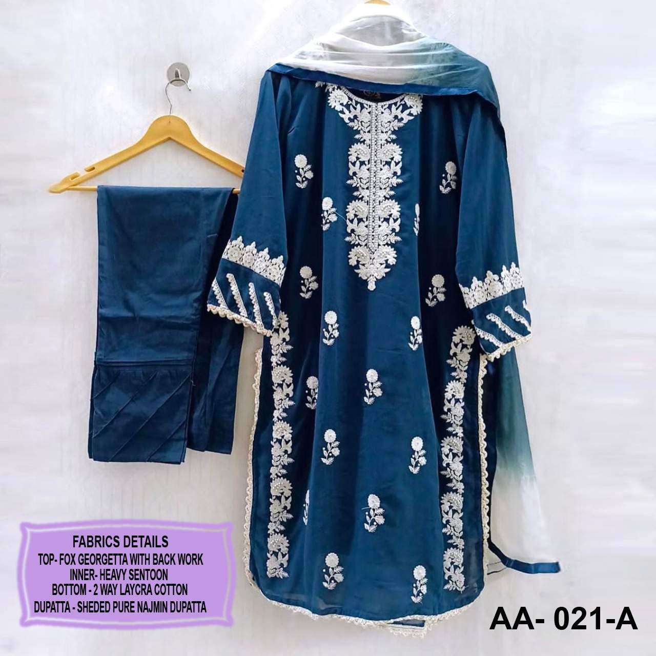 RAZZO 21 COLOURS BY RAZZO EXPORTS 21-A TO 21-E SERIES DESIGNER BEAUTIFUL STYLISH PAKISATNI SUITS FANCY COLORFUL CASUAL WEAR & ETHNIC WEAR & READY TO WEAR HEAVY GEORGETTE DRESSES AT WHOLESALE PRICE