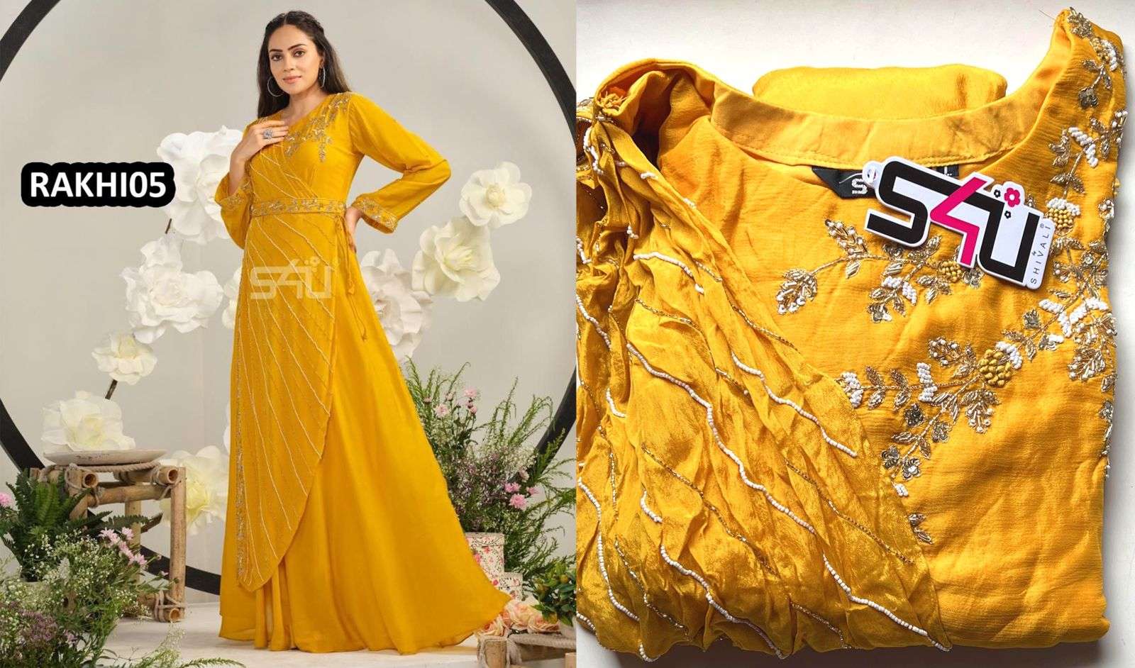 RAAKHI BY S4U FASHION DESIGNER STYLISH FANCY COLORFUL BEAUTIFUL PARTY WEAR & ETHNIC WEAR COLLECTION FANCY JUMPSUIT AT WHOLESALE PRICE