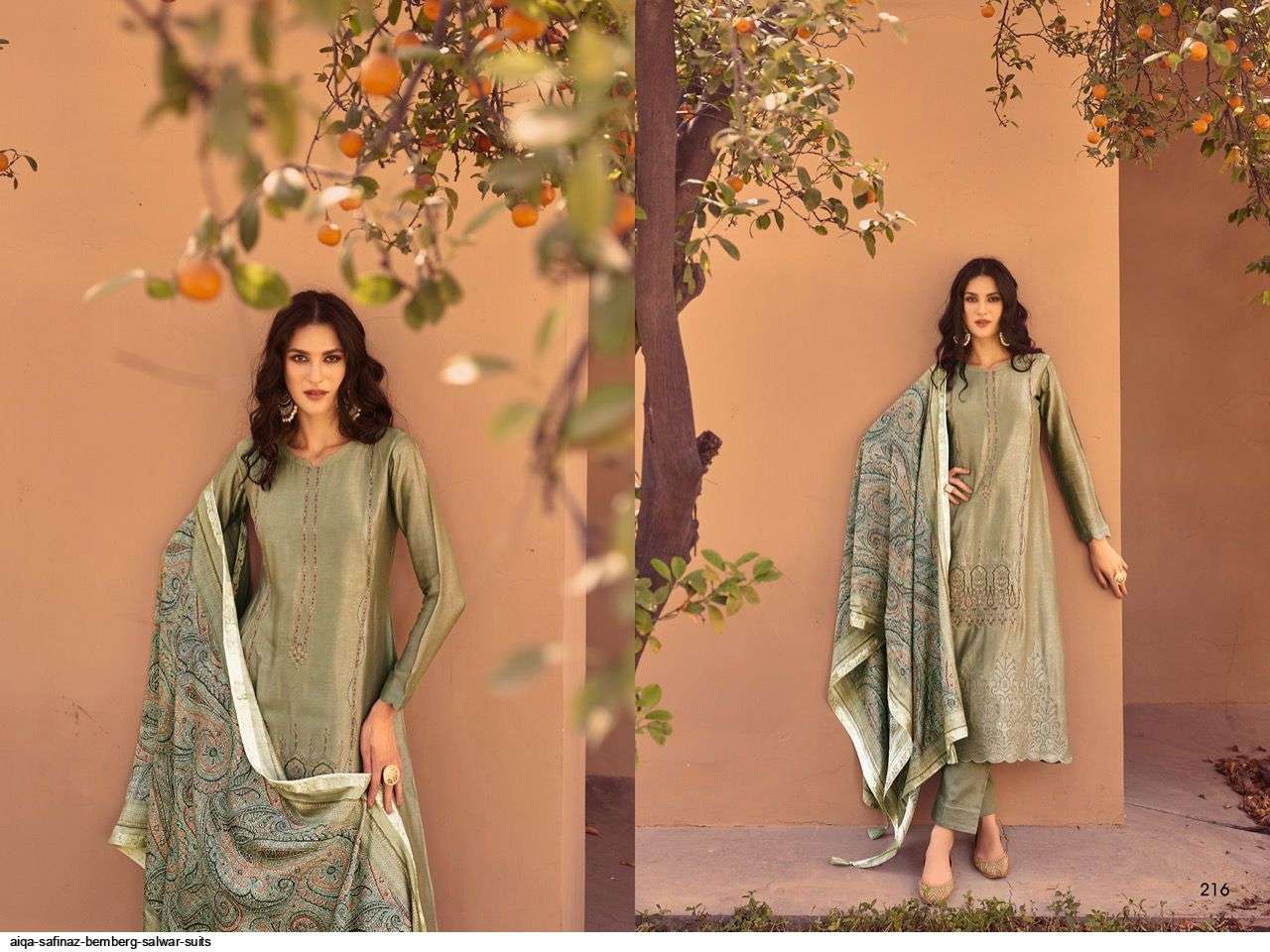 SAFINAZ BY AIQA 209 TO 216 SERIES BEAUTIFUL SUITS COLORFUL STYLISH FANCY CASUAL WEAR & ETHNIC WEAR PURE BEMBERG SILK DRESSES AT WHOLESALE PRICE