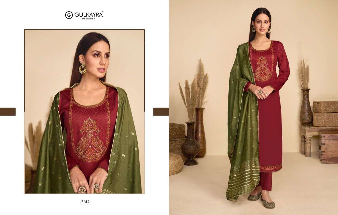 Aaliyah By Gulkayra Designer 7157 To 7162 Series Beautiful Suits Colorful Stylish Fancy Casual Wear & Ethnic Wear Jam Silk Embroidered Dresses At Wholesale Price