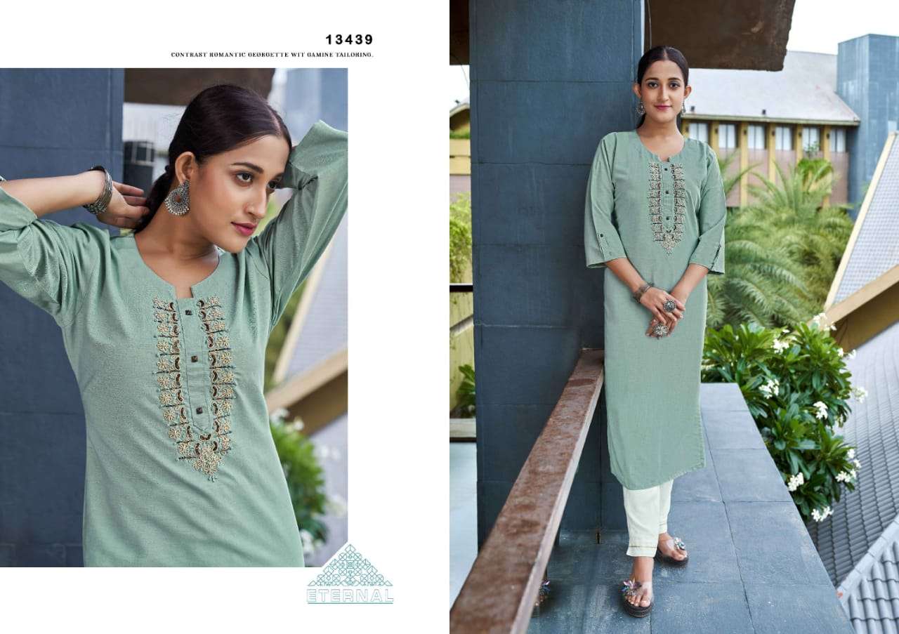 RIYA BY KALAROOP 13438 TO 13441 SERIES DESIGNER STYLISH FANCY COLORFUL BEAUTIFUL PARTY WEAR & ETHNIC WEAR COLLECTION PURE RAYON KURTIS AT WHOLESALE PRICE