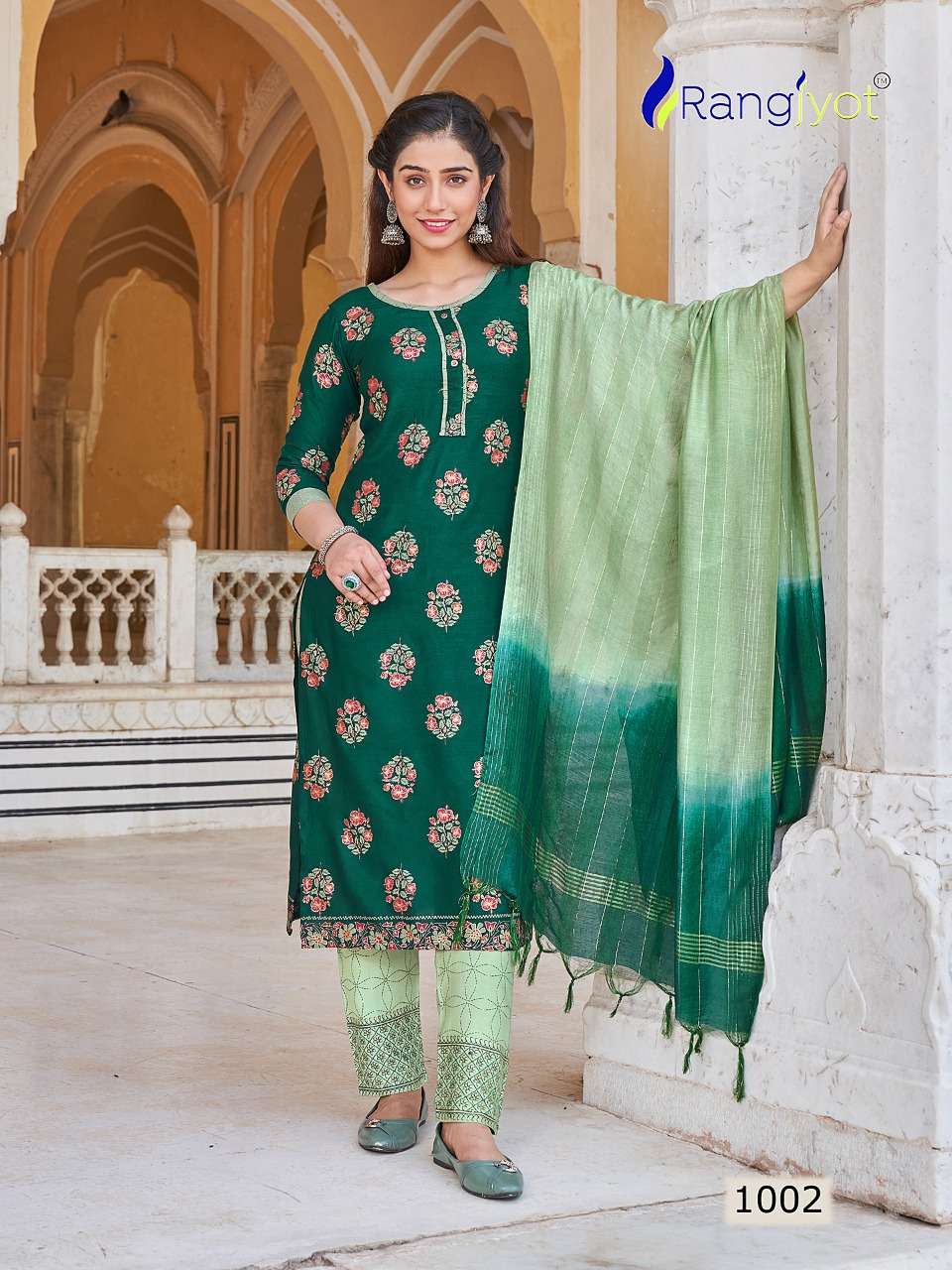 Rangrasiya By Rangjyot Fashion 1001 To 1008 Series Beautiful Suits Colorful Stylish Fancy Casual Wear & Ethnic Wear Rayon Gold Print Dresses At Wholesale Price